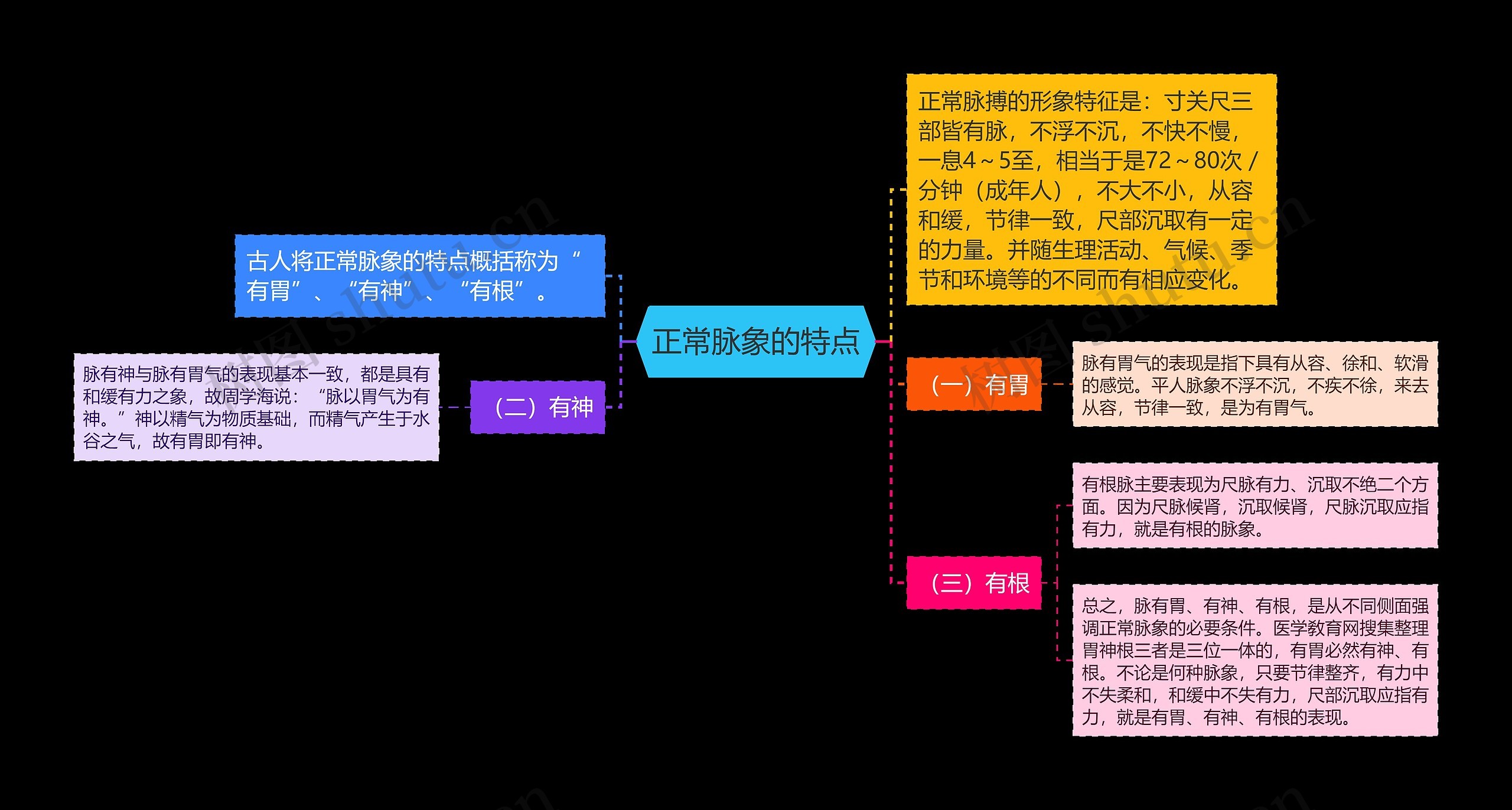 正常脉象的特点思维导图