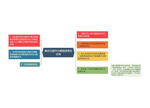 哪些证据作为离婚损害的证明