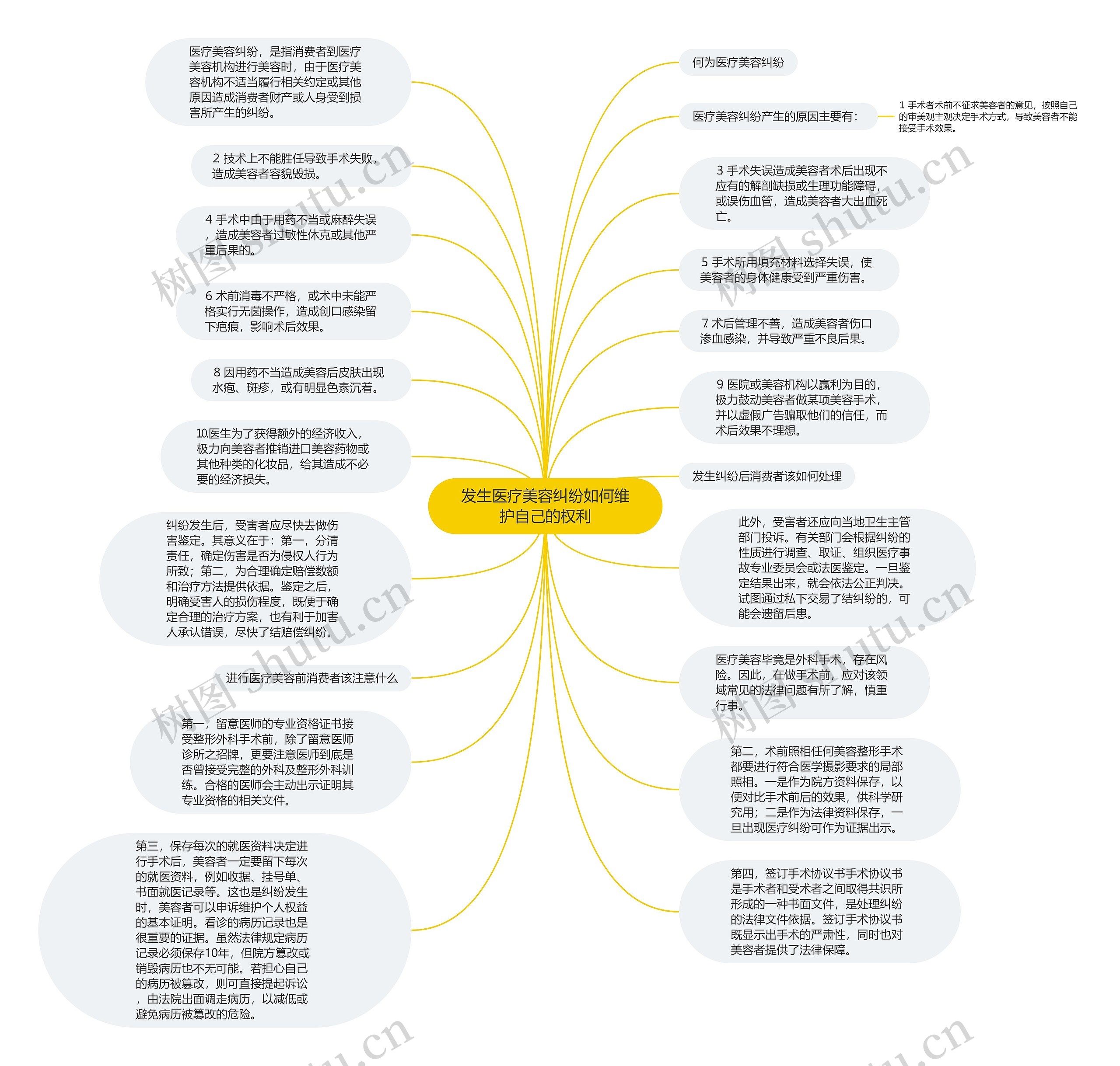 发生医疗美容纠纷如何维护自己的权利思维导图