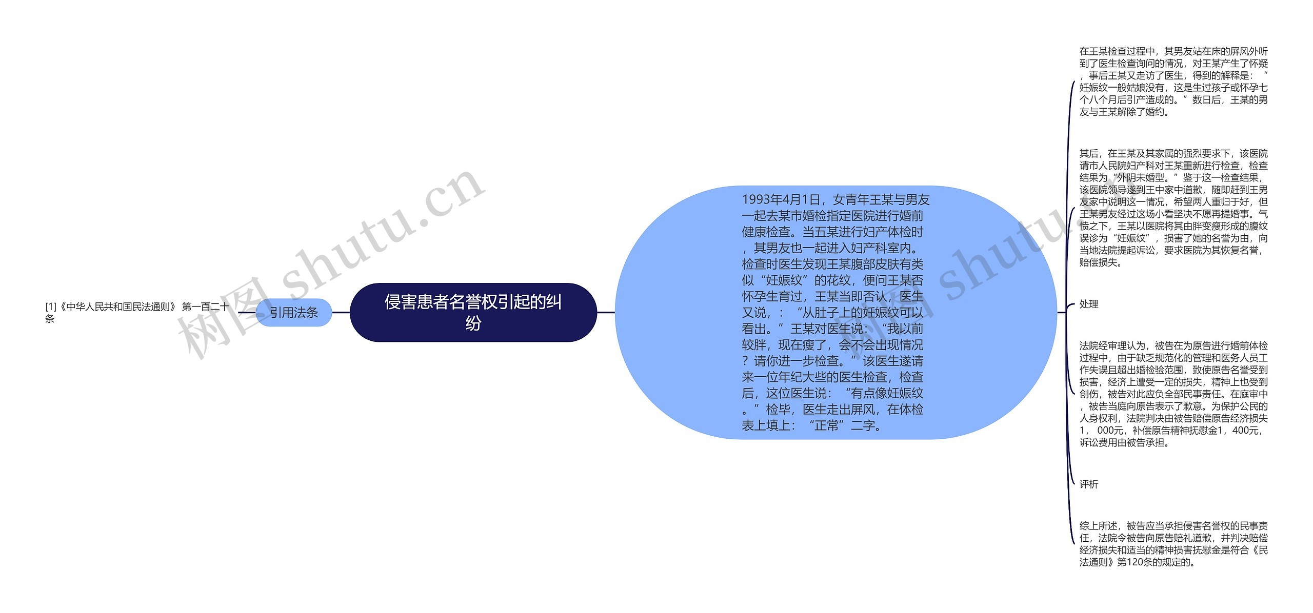 侵害患者名誉权引起的纠纷思维导图