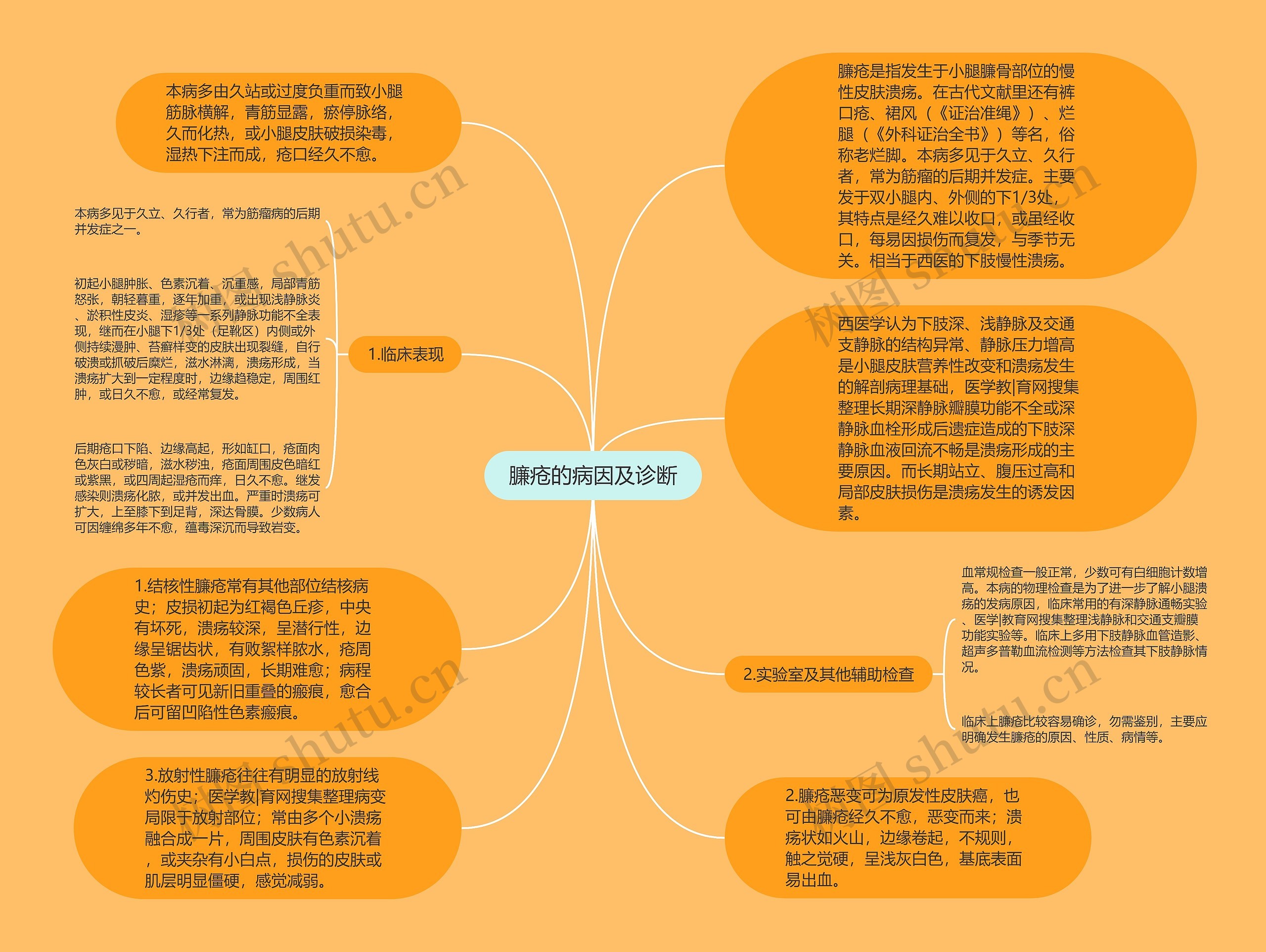 臁疮的病因及诊断思维导图