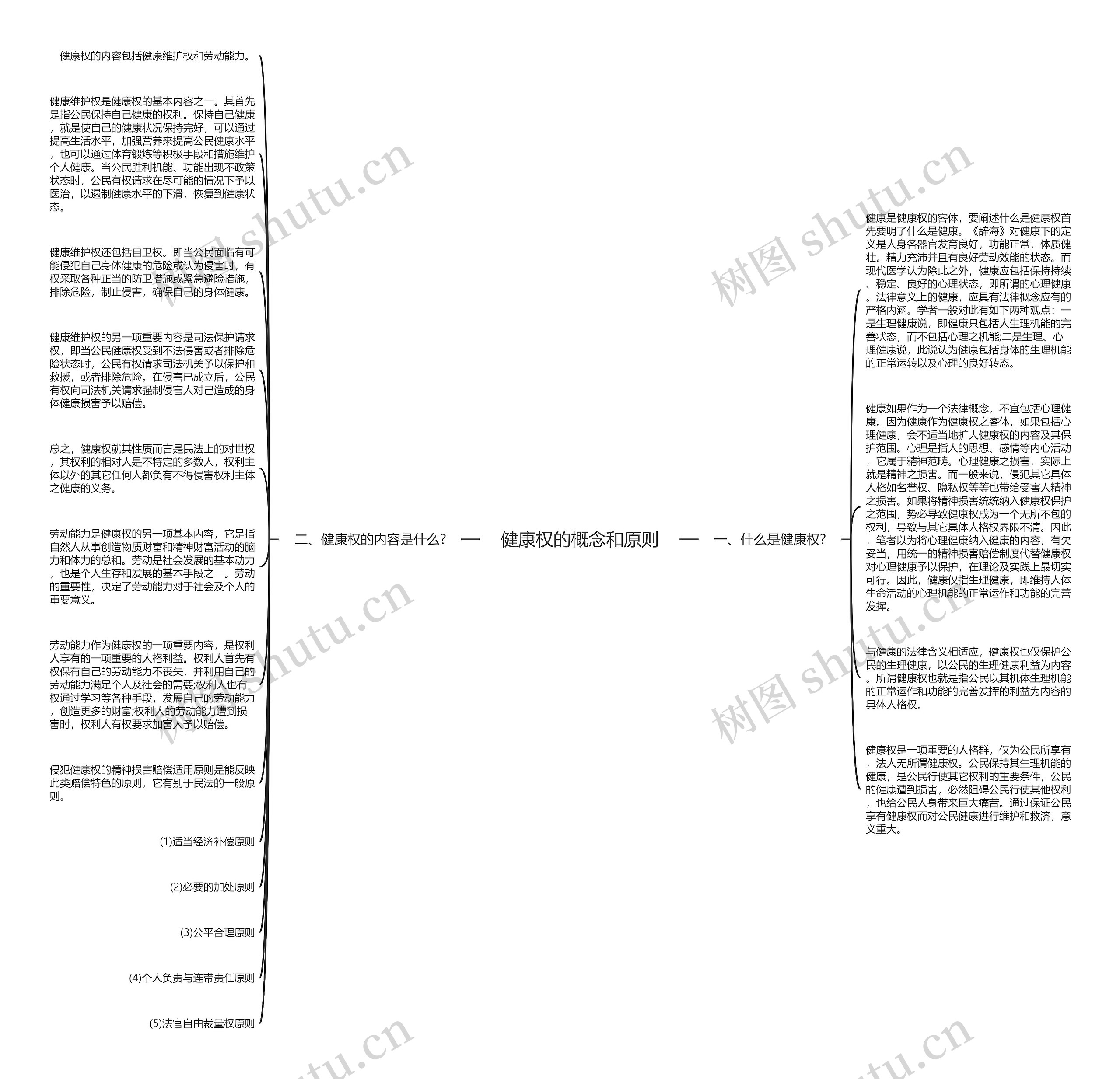 健康权的概念和原则思维导图