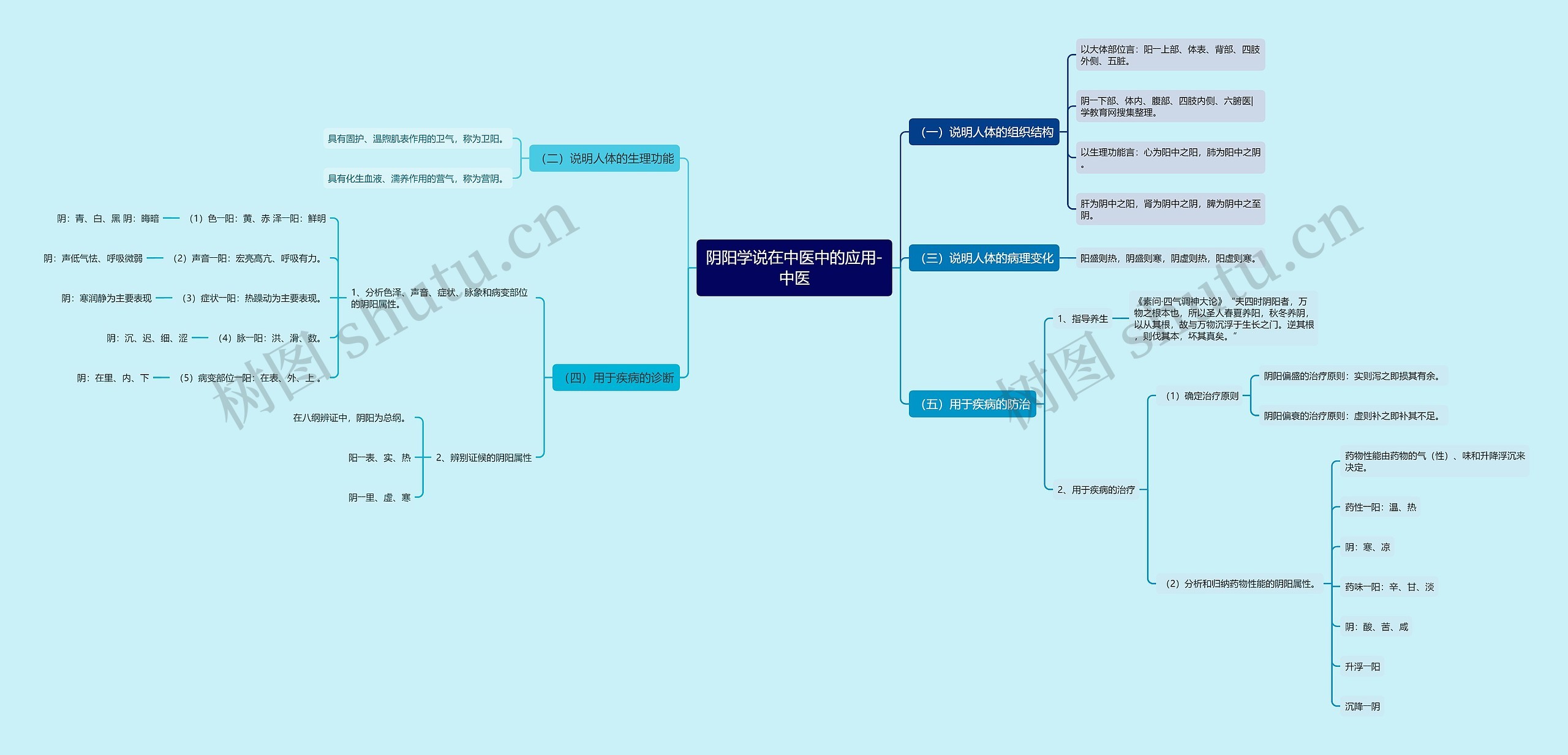 阴阳学说在中医中的应用-中医思维导图