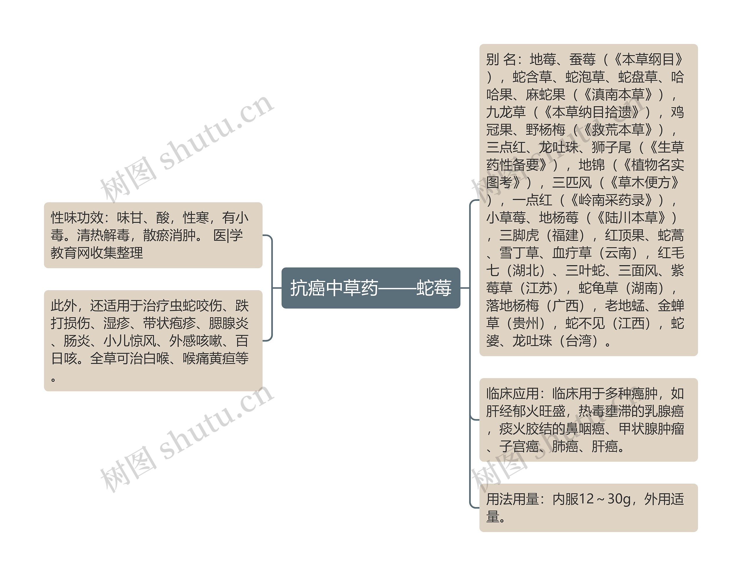 抗癌中草药——蛇莓思维导图