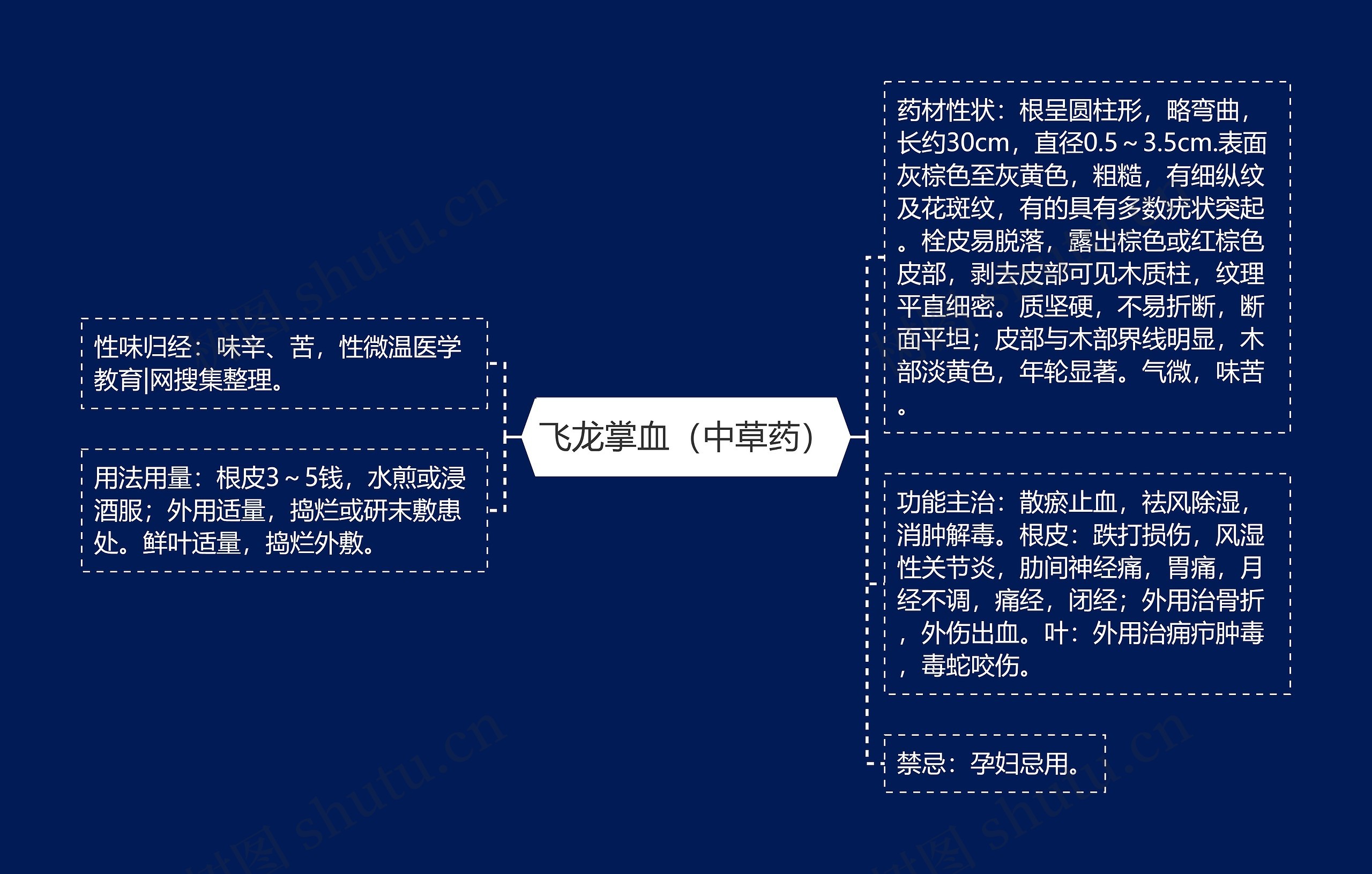 飞龙掌血（中草药）思维导图