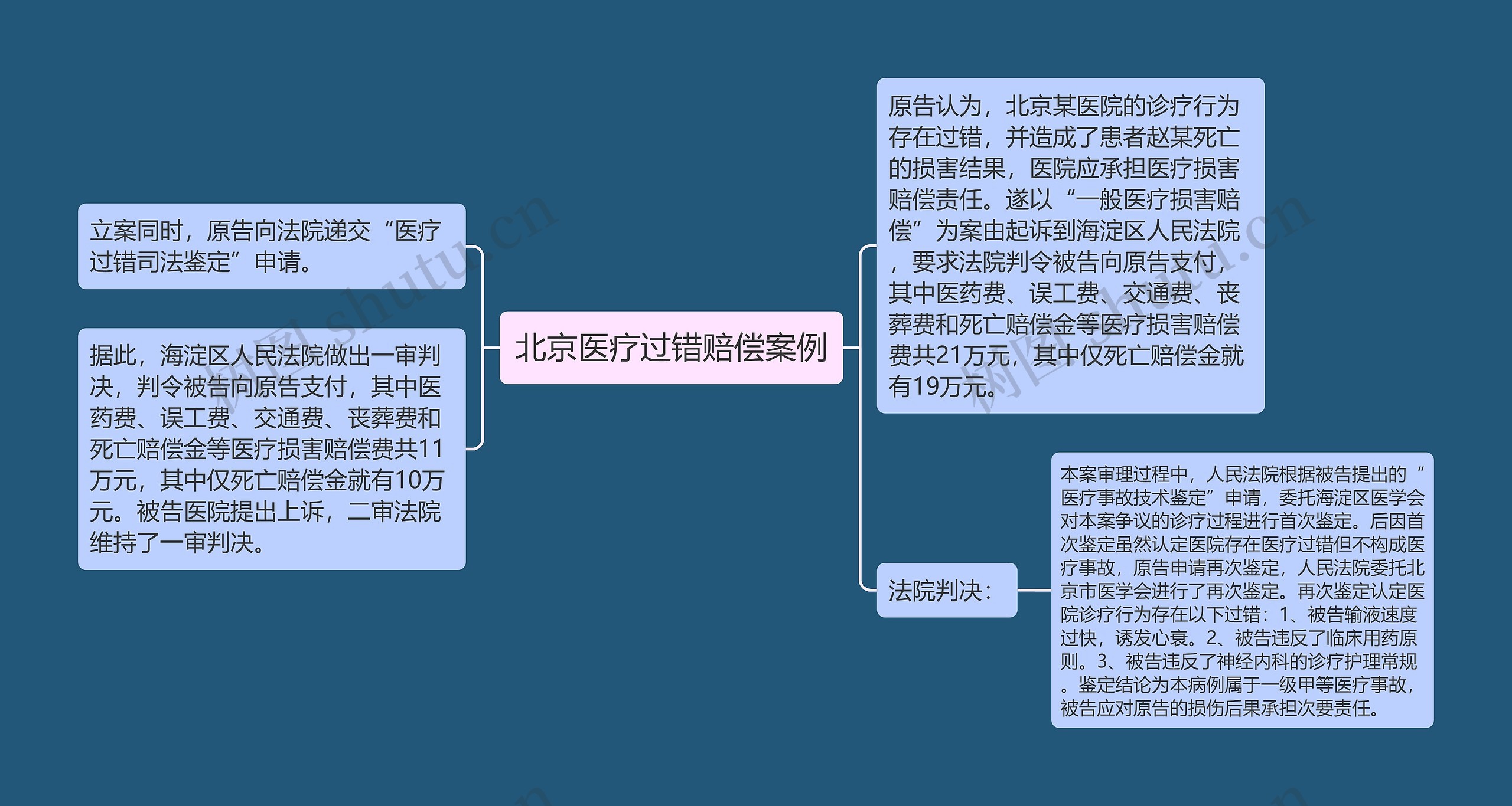 北京医疗过错赔偿案例思维导图