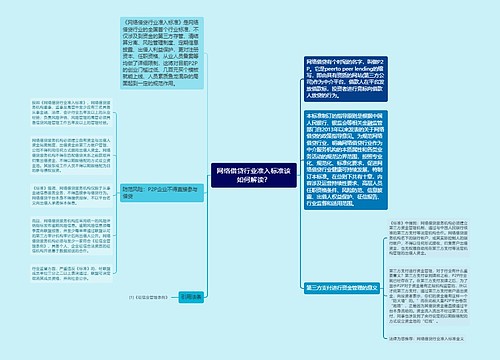 网络借贷行业准入标准该如何解读？