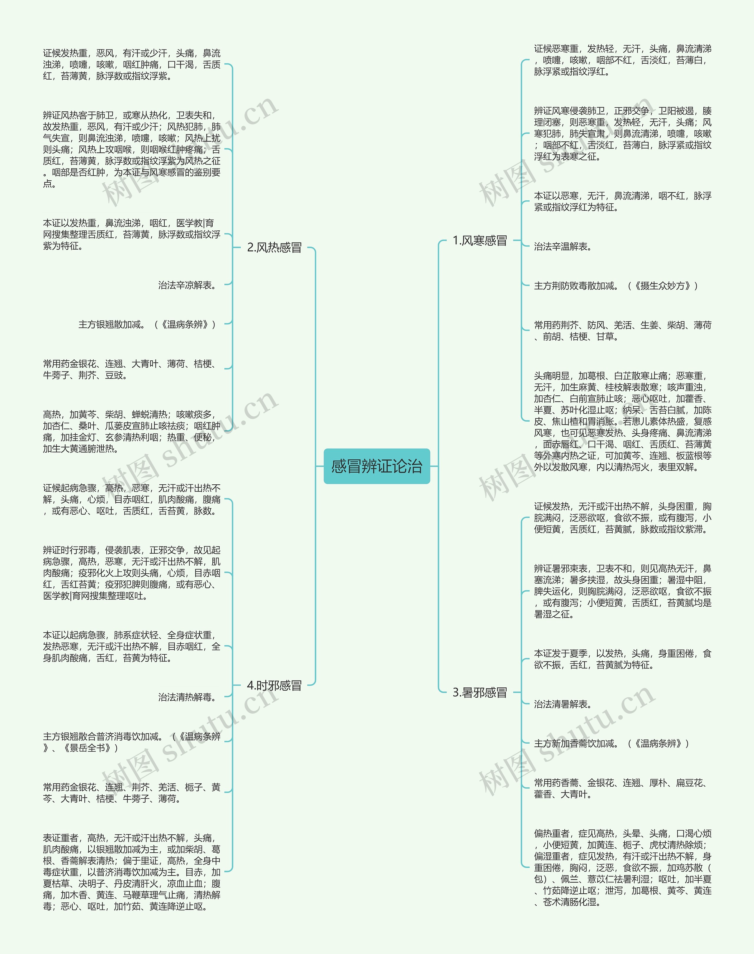 感冒辨证论治思维导图