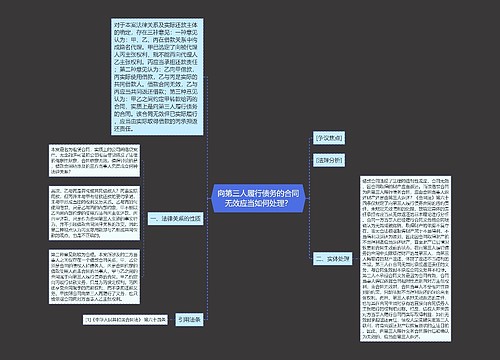 向第三人履行债务的合同无效应当如何处理？