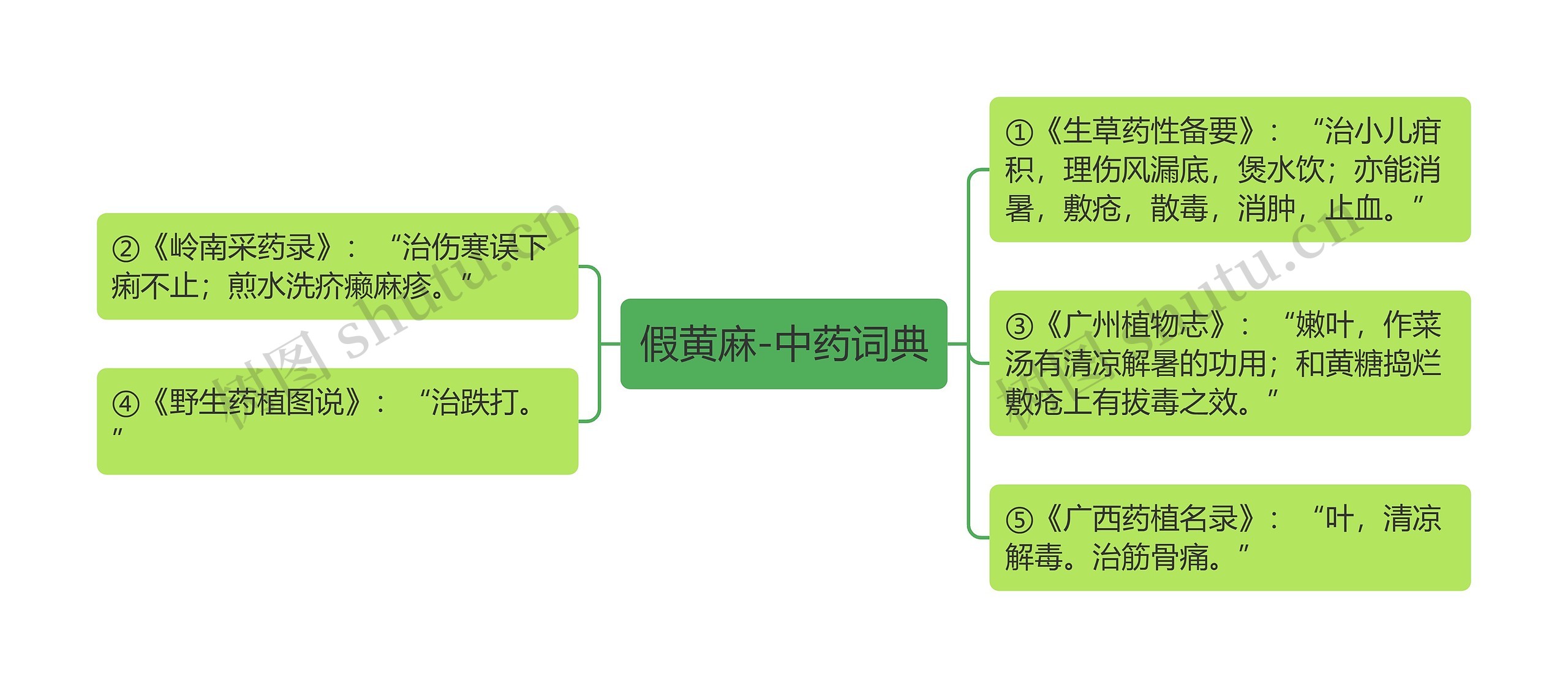 假黄麻-中药词典思维导图