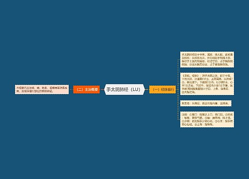 手太阴肺经（LU）思维导图
