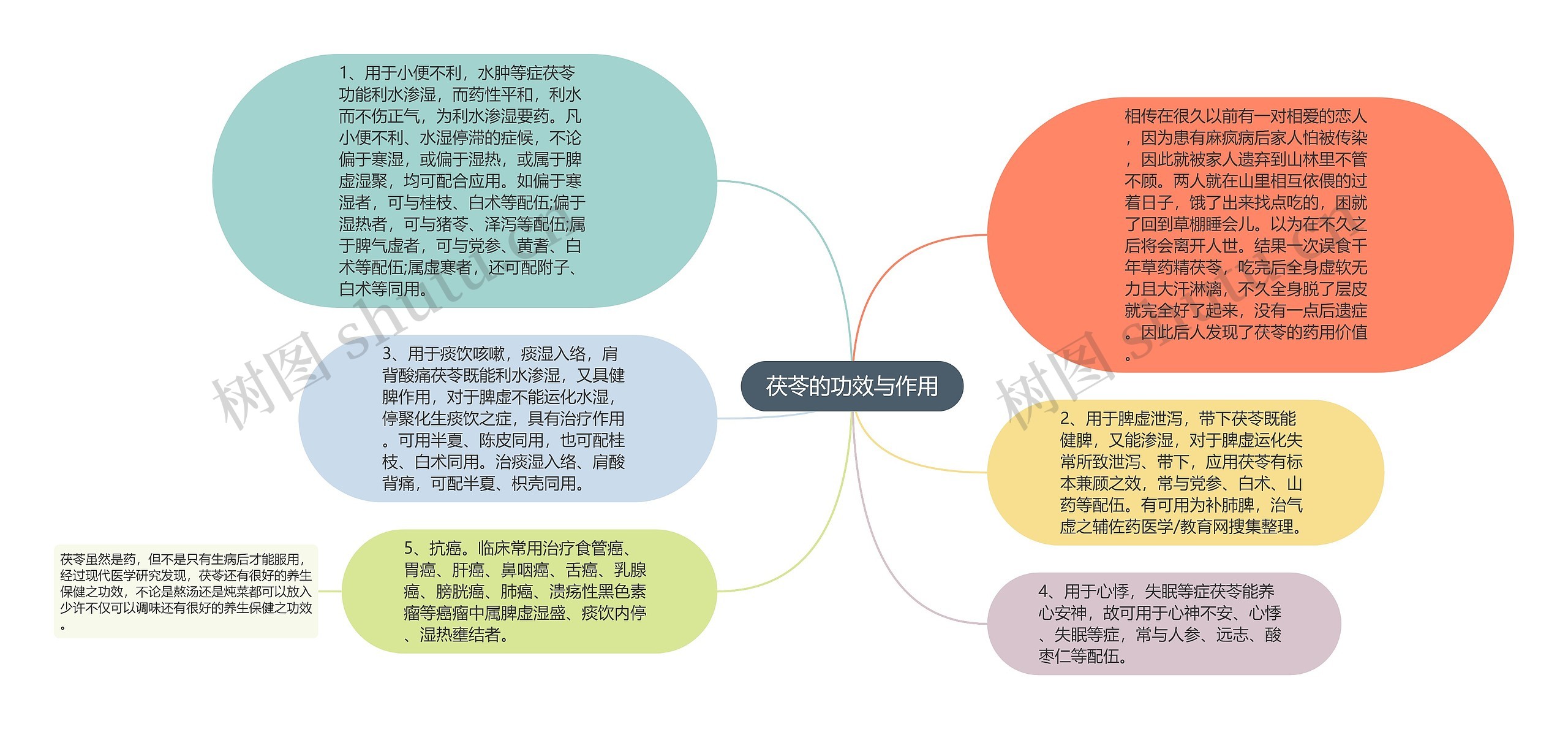 茯苓的功效与作用思维导图