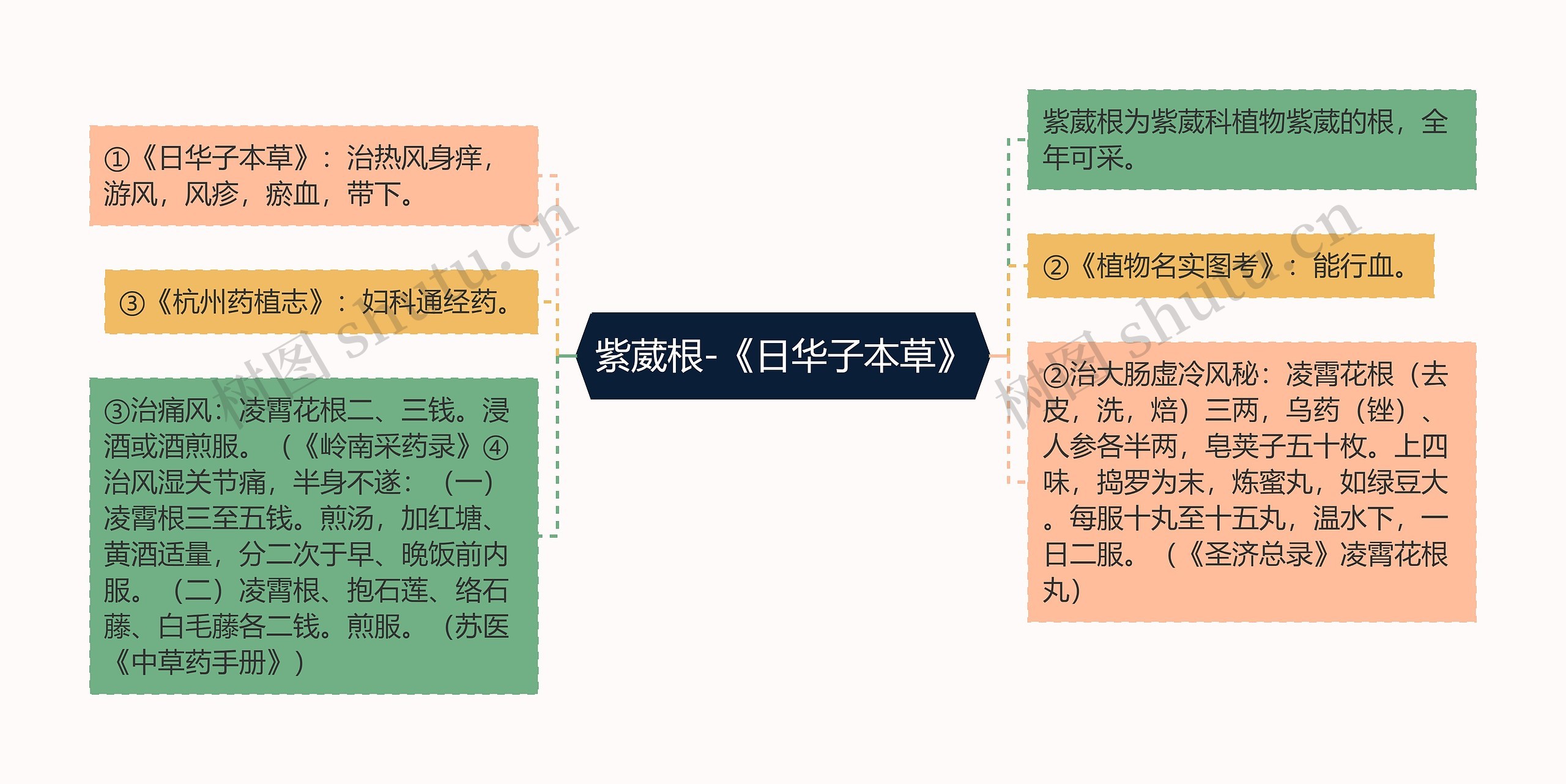 紫葳根-《日华子本草》思维导图