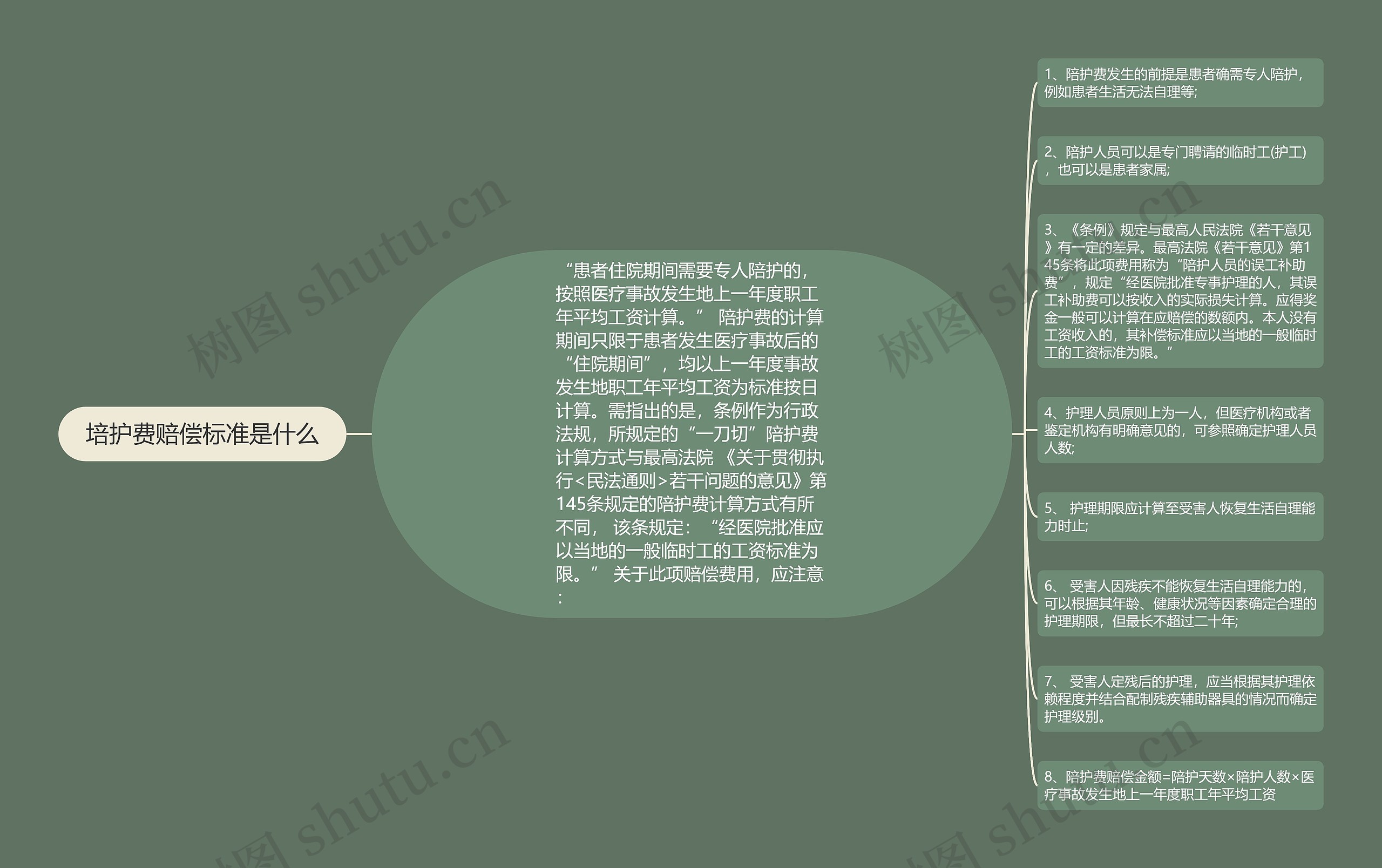 培护费赔偿标准是什么思维导图