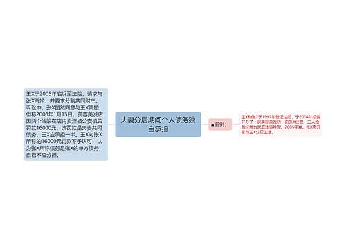 夫妻分居期间个人债务独自承担