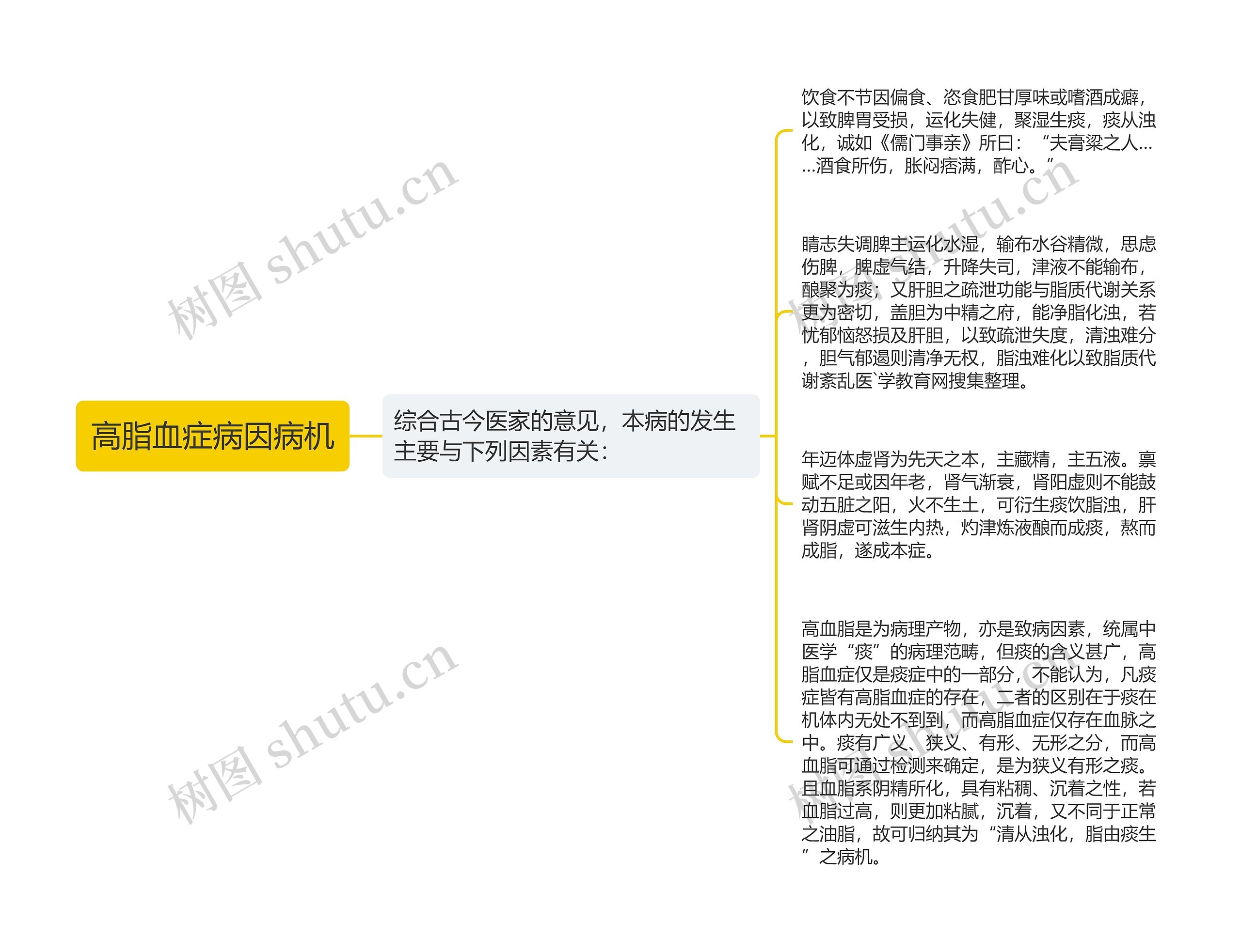 高脂血症病因病机思维导图