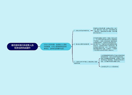 哪些是环境污染侵害人身权责任的构成要件