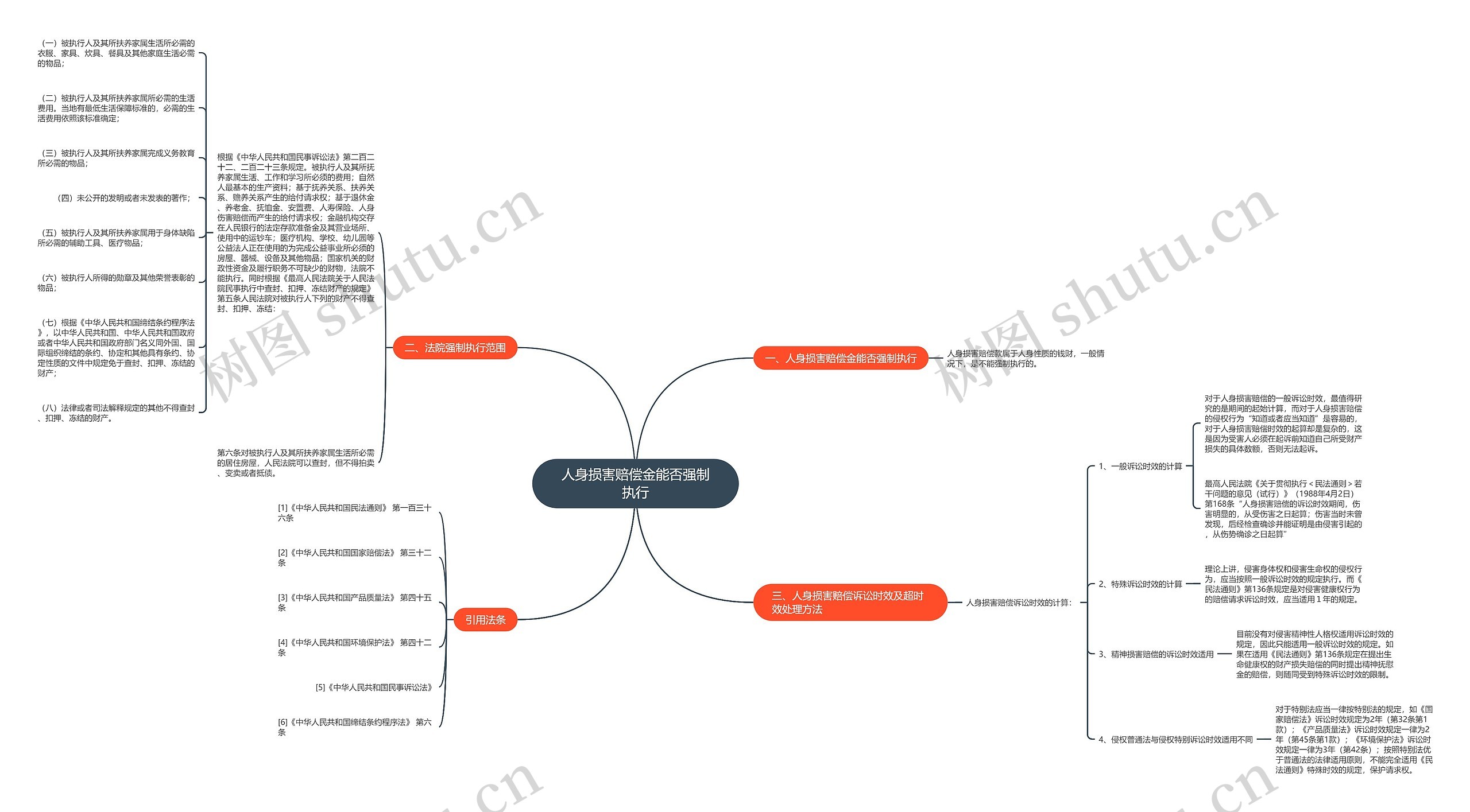 人身损害赔偿金能否强制执行思维导图