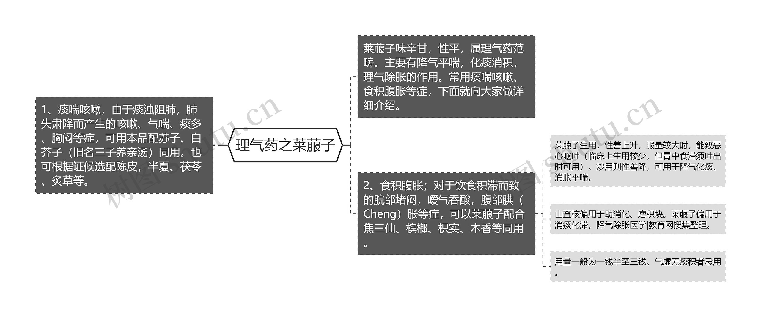 理气药之莱菔子思维导图