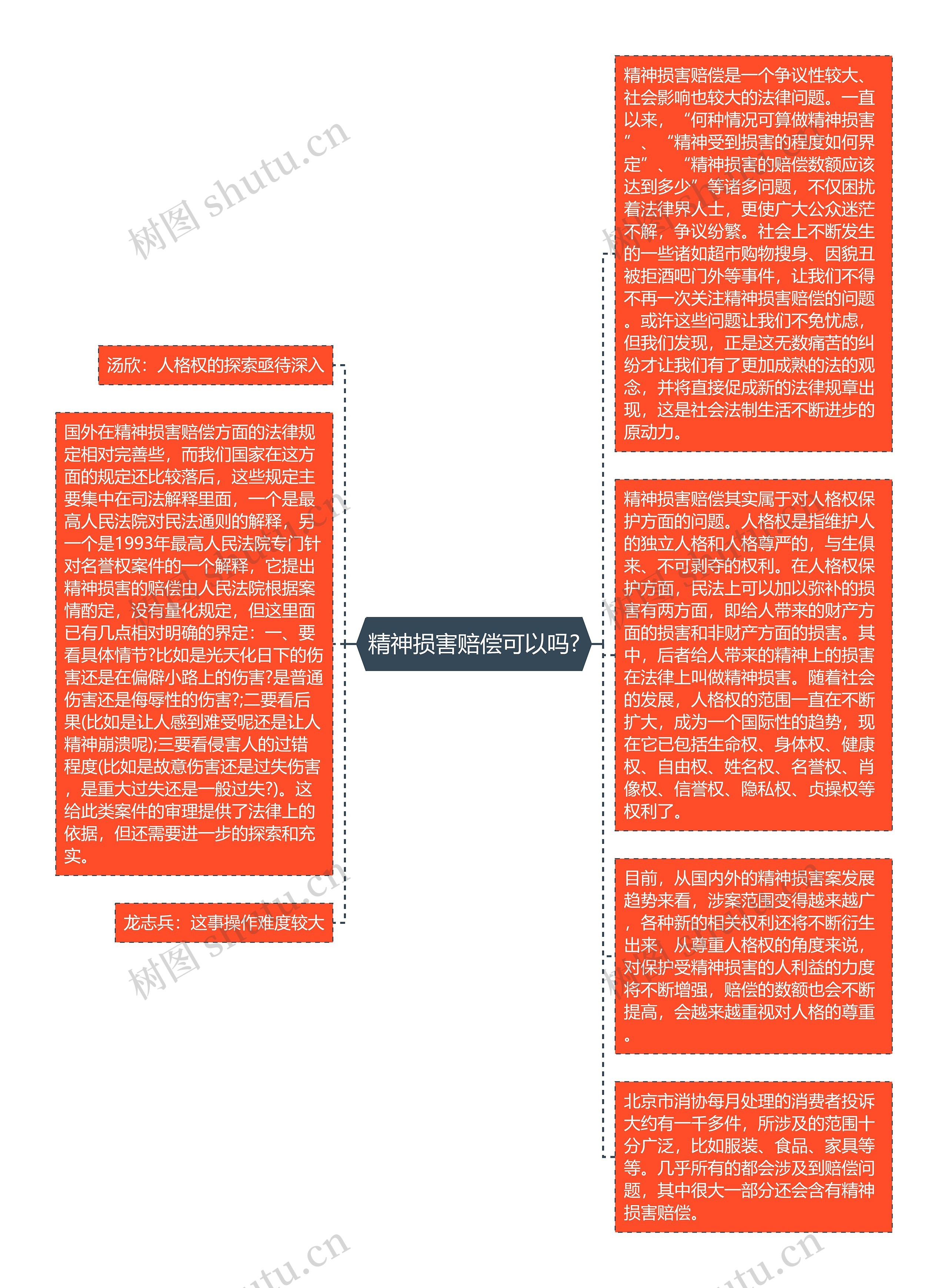 精神损害赔偿可以吗?思维导图