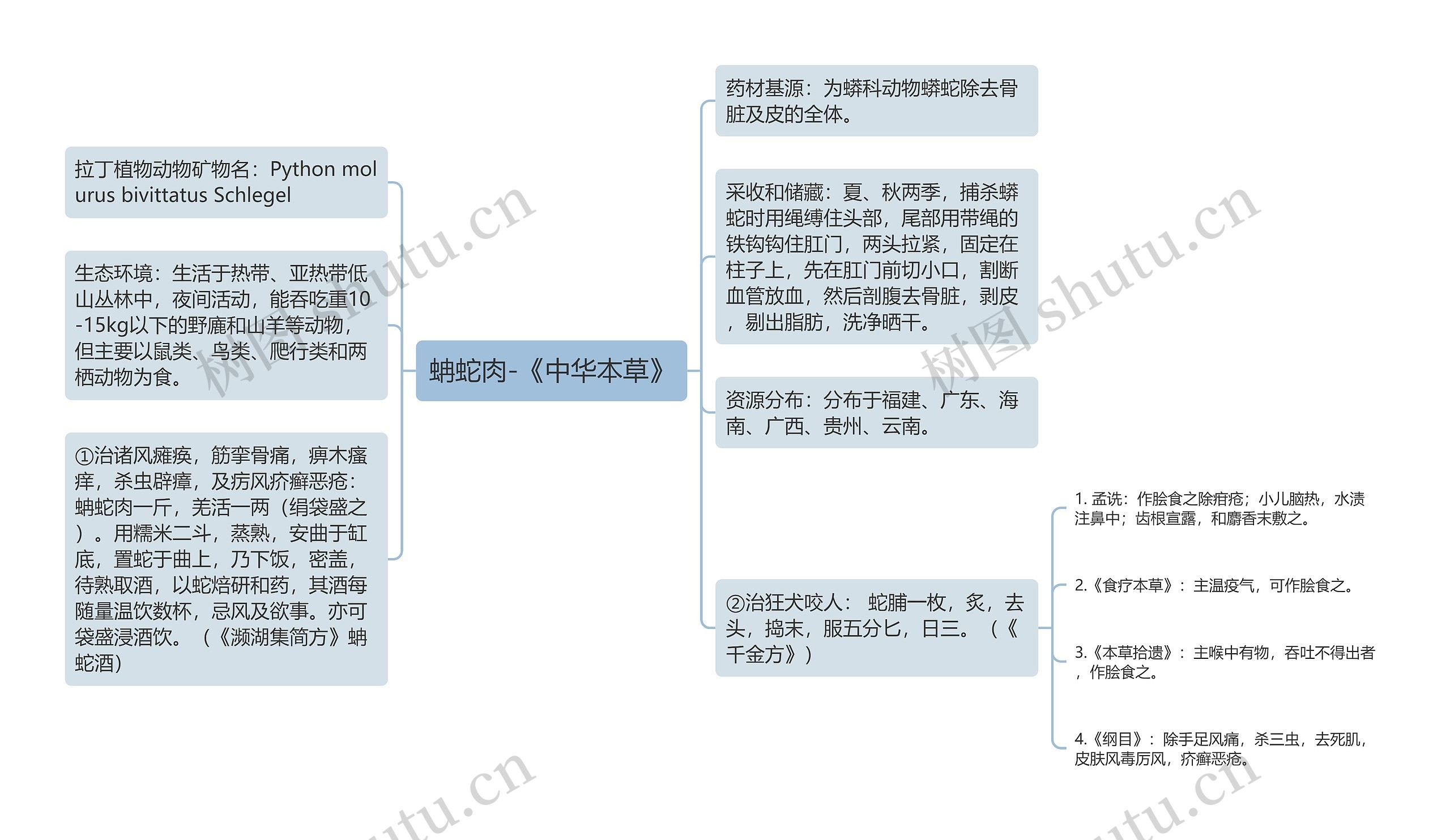 蚺蛇肉-《中华本草》思维导图