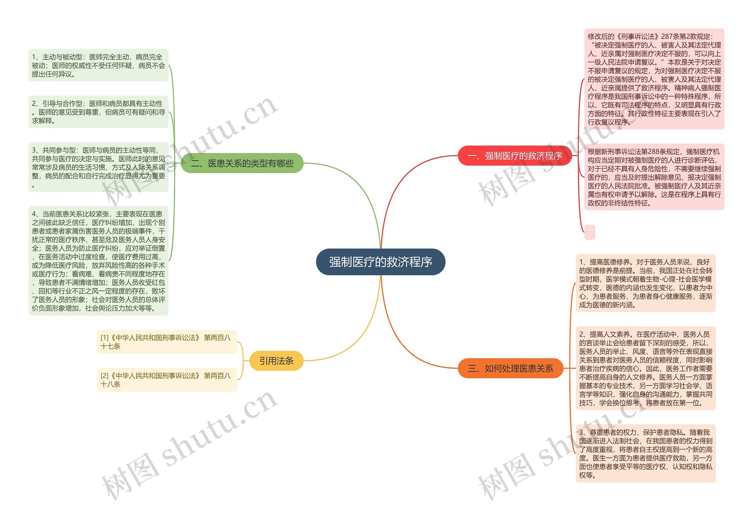 强制医疗的救济程序思维导图