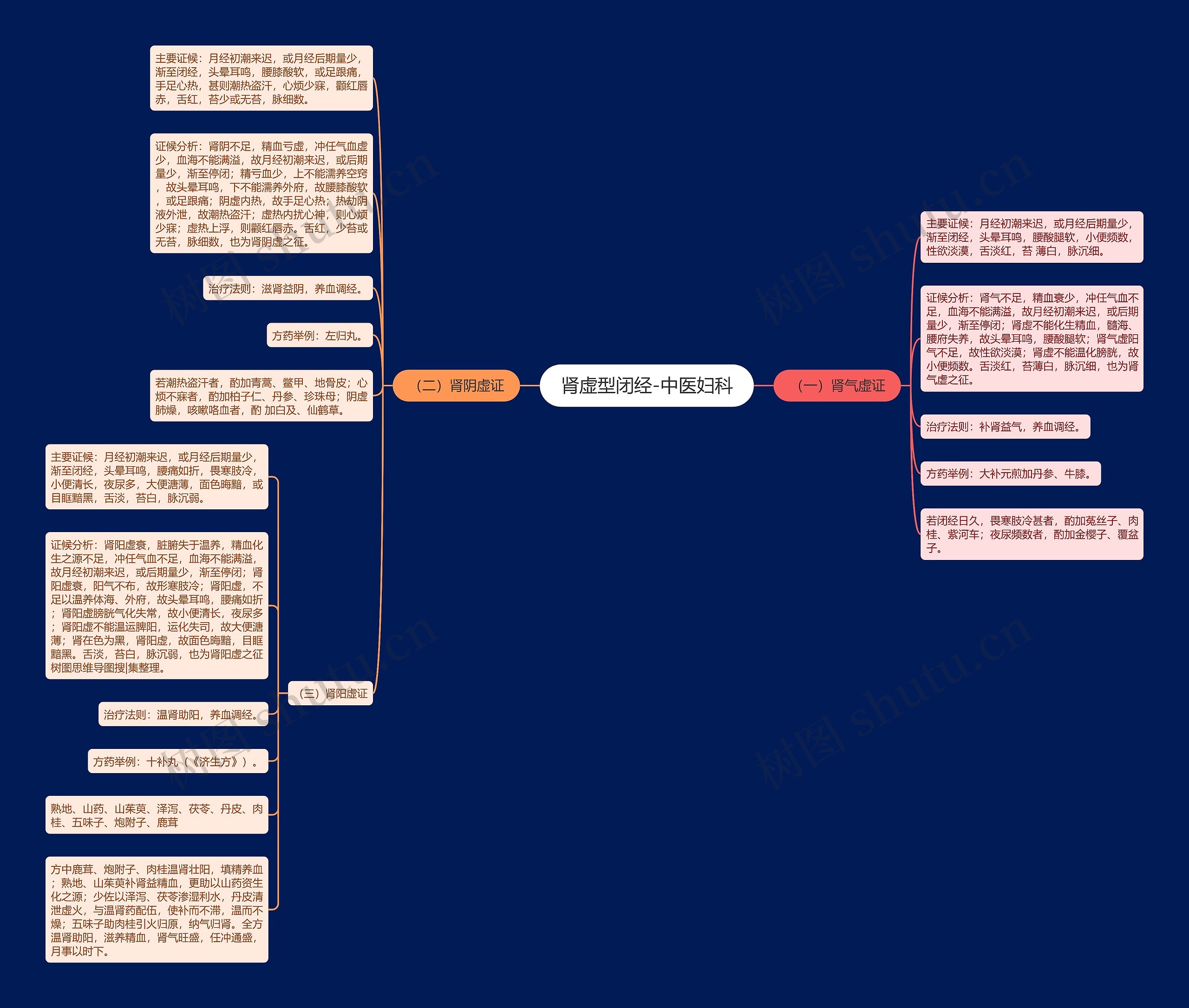 肾虚型闭经-中医妇科思维导图
