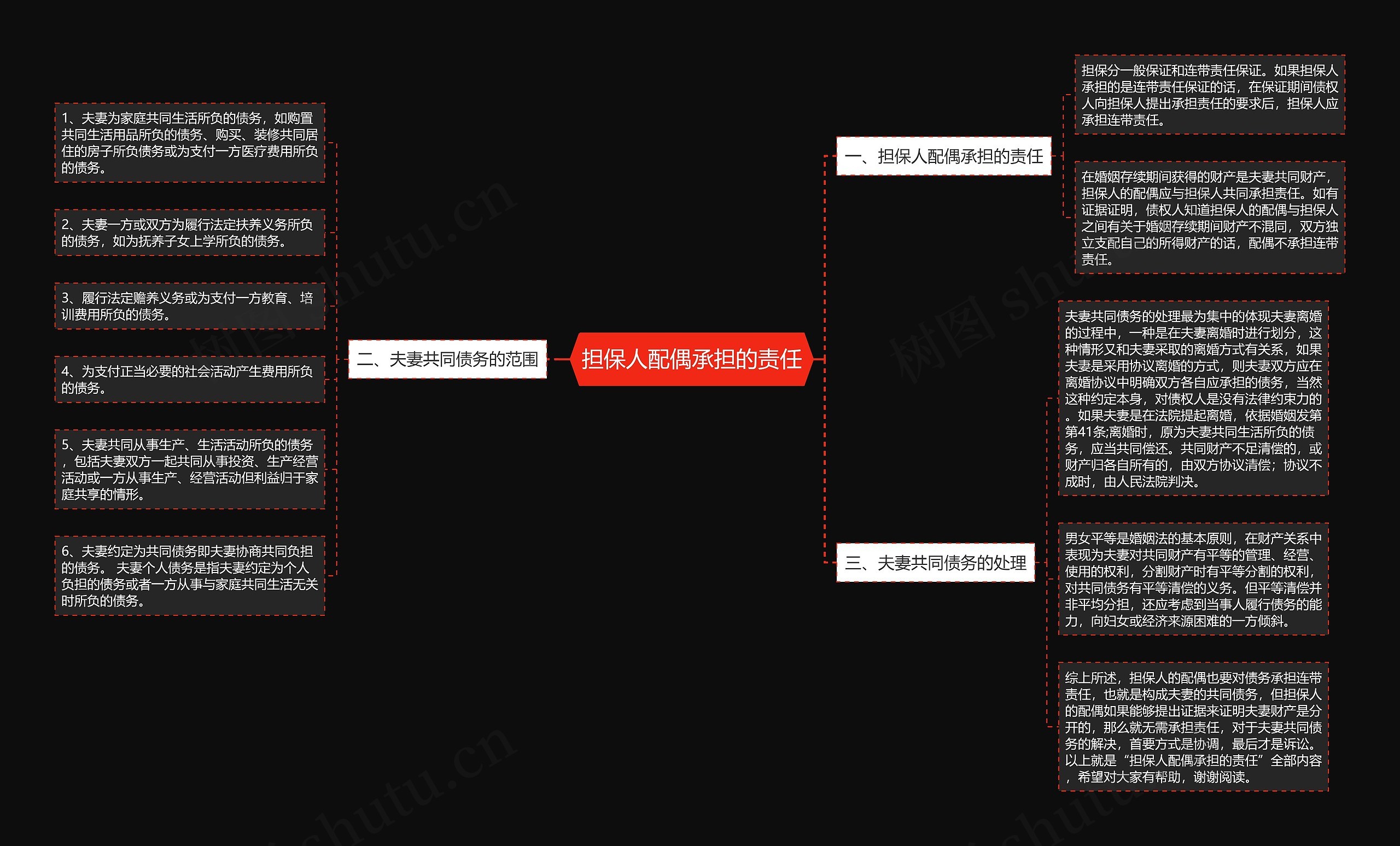 担保人配偶承担的责任思维导图