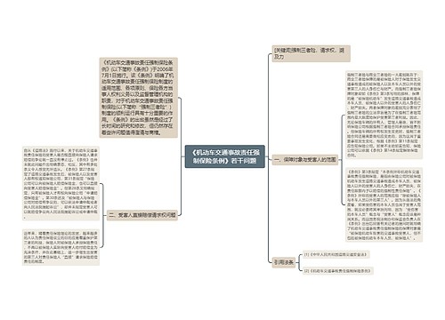 《机动车交通事故责任强制保险条例》若干问题