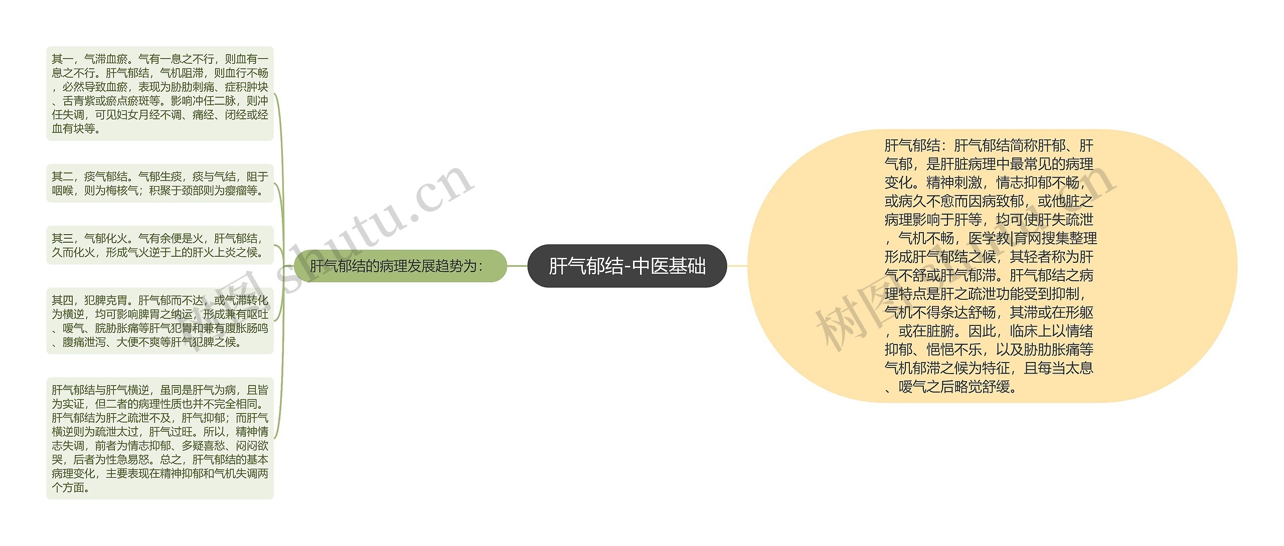 肝气郁结-中医基础思维导图高清图 肝气郁结-中医基础思维导图