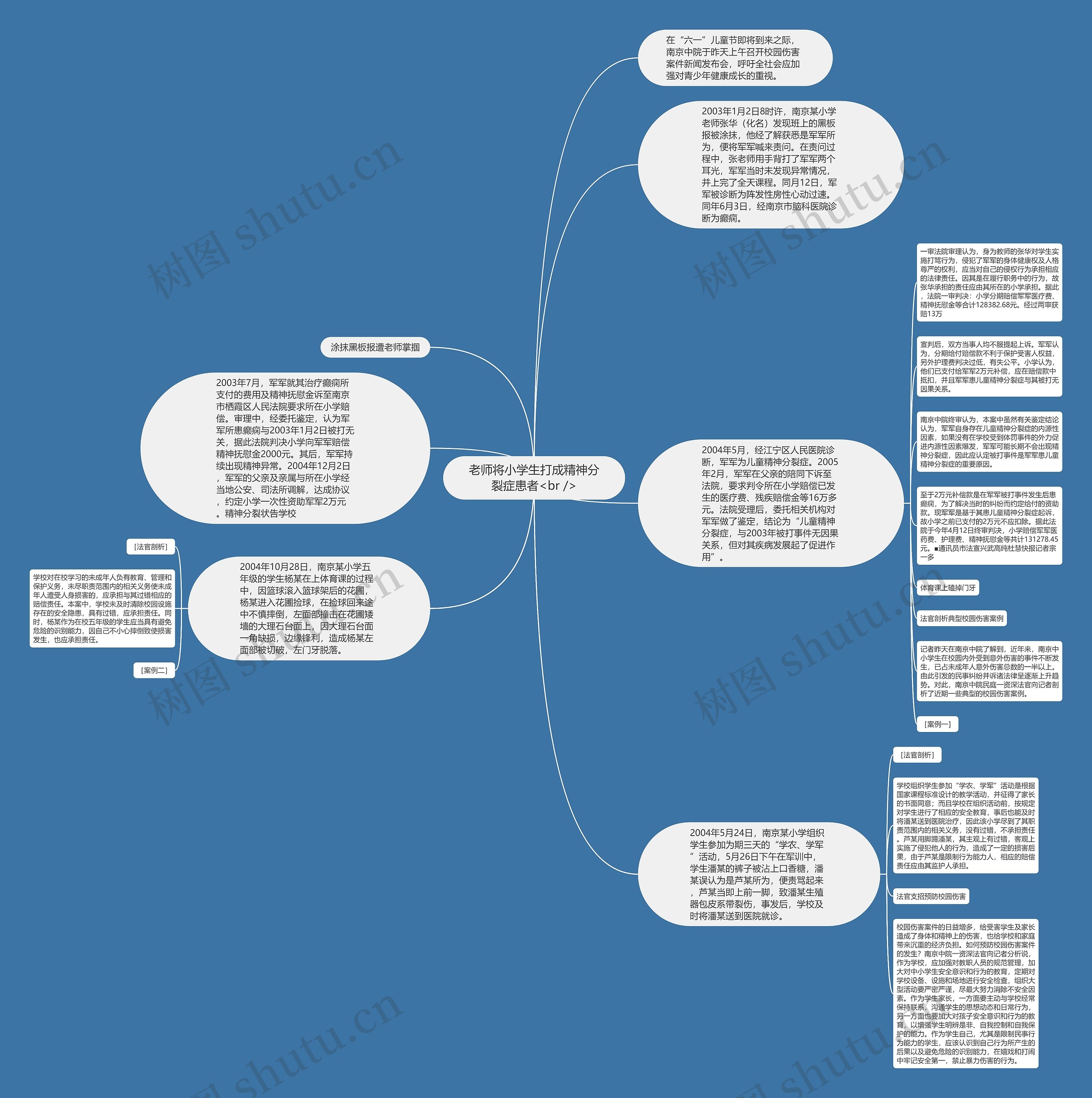 老师将小学生打成精神分裂症患者<br />思维导图