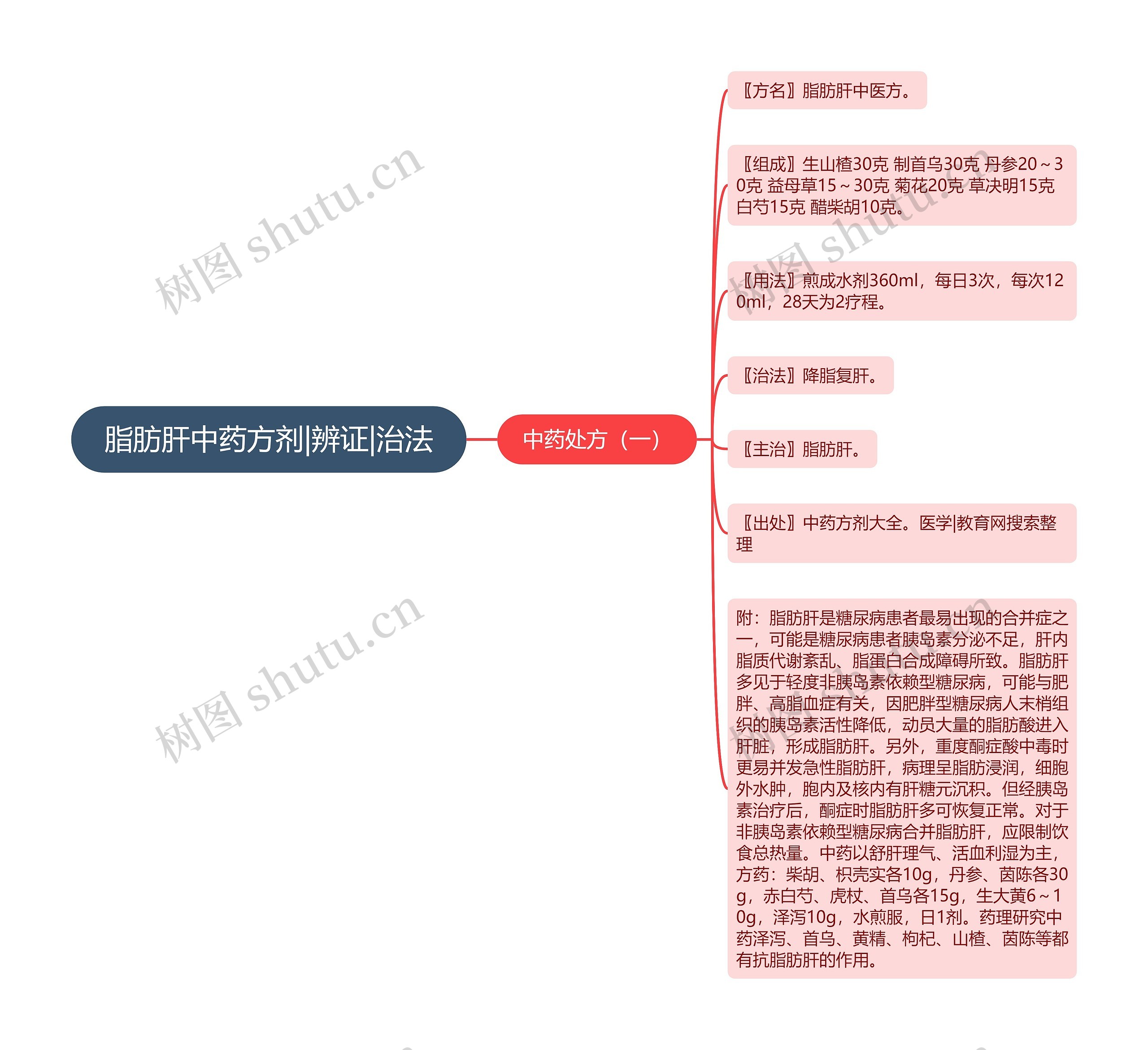 脂肪肝中药方剂|辨证|治法思维导图