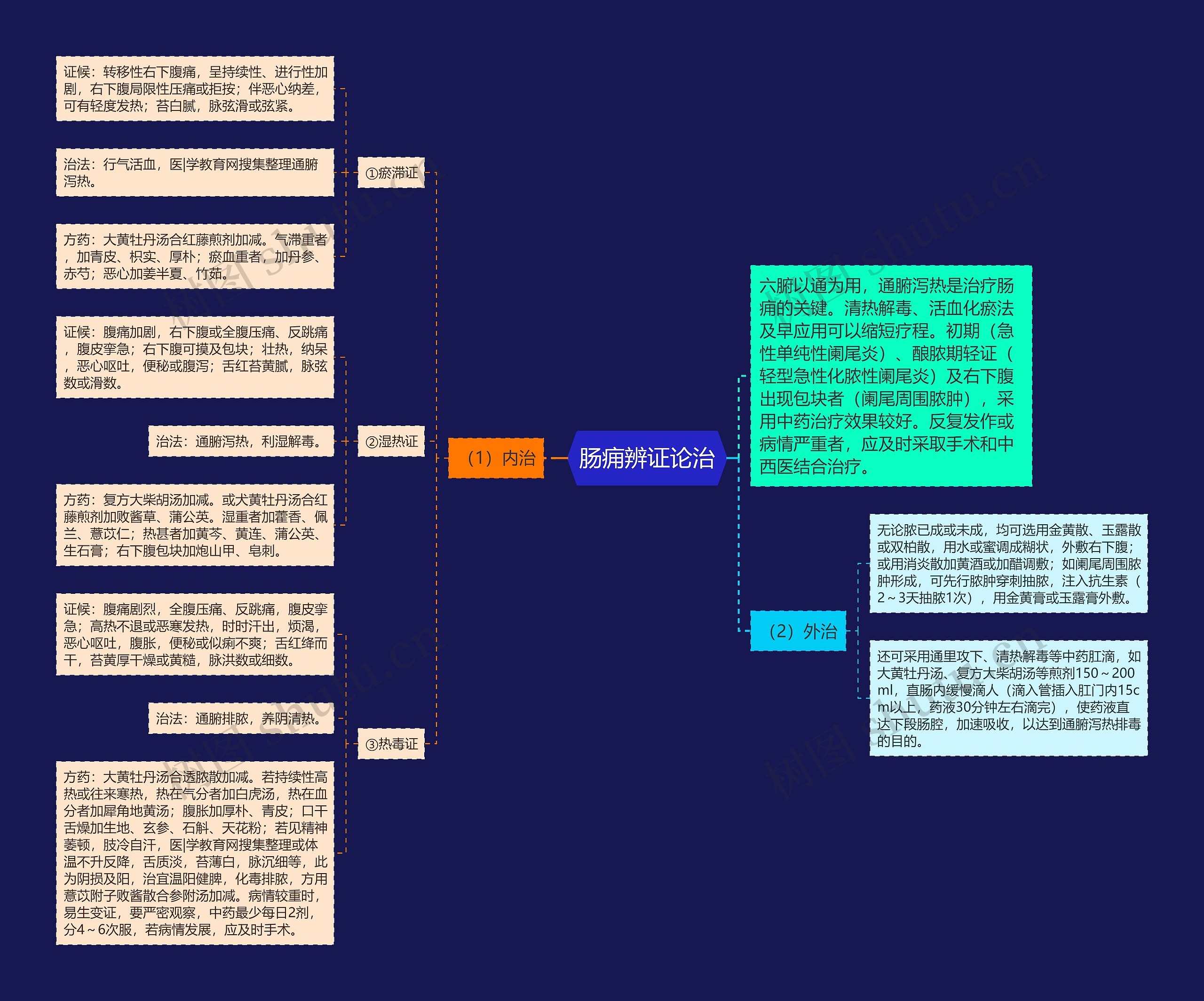 肠痈辨证论治思维导图