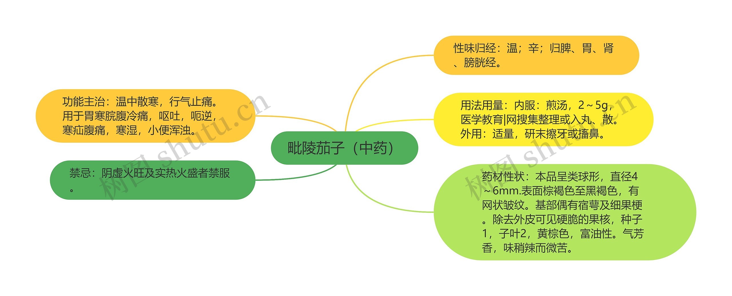 毗陵茄子（中药）思维导图