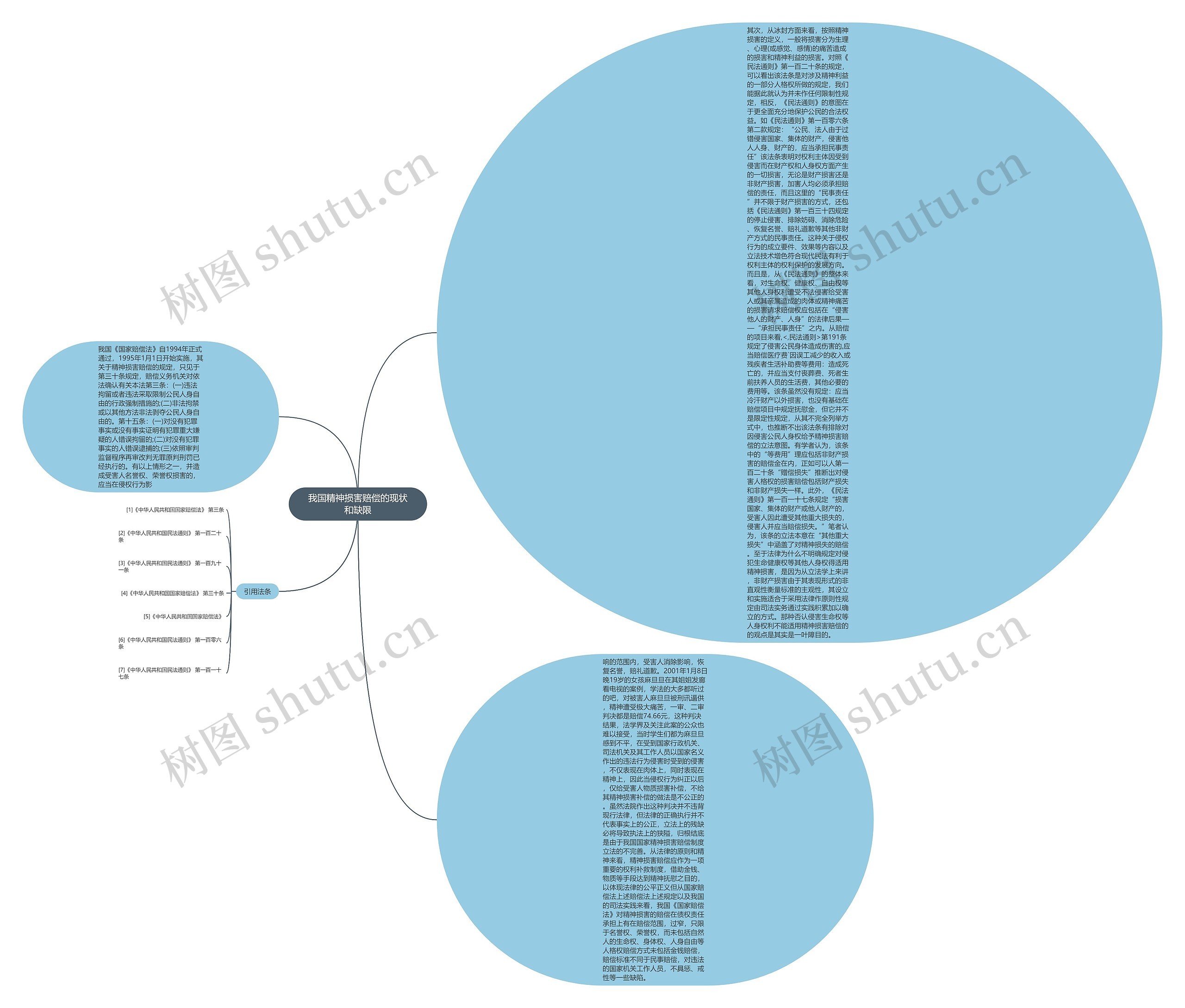 我国精神损害赔偿的现状和缺限思维导图
