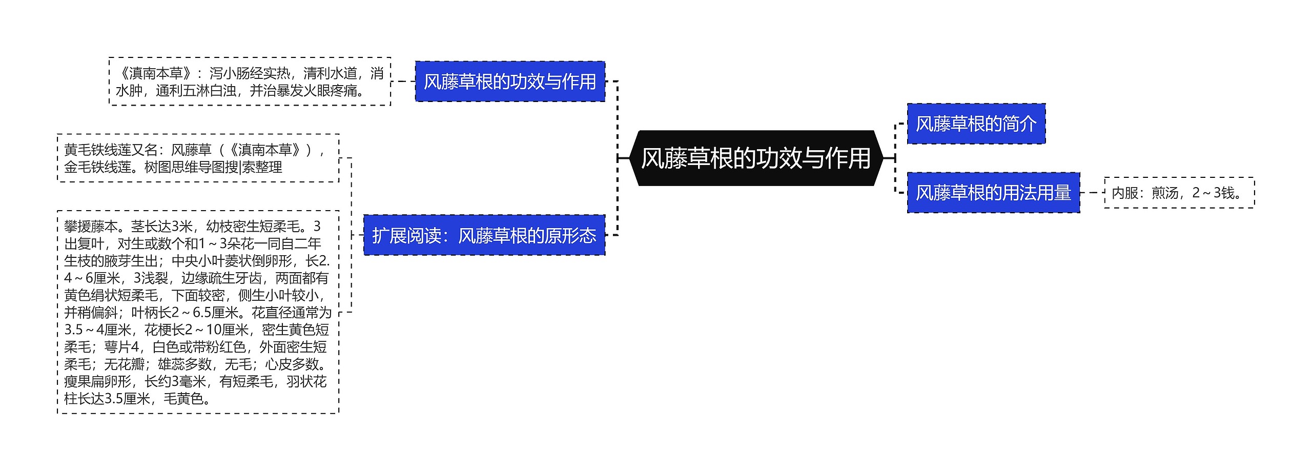 风藤草根的功效与作用思维导图