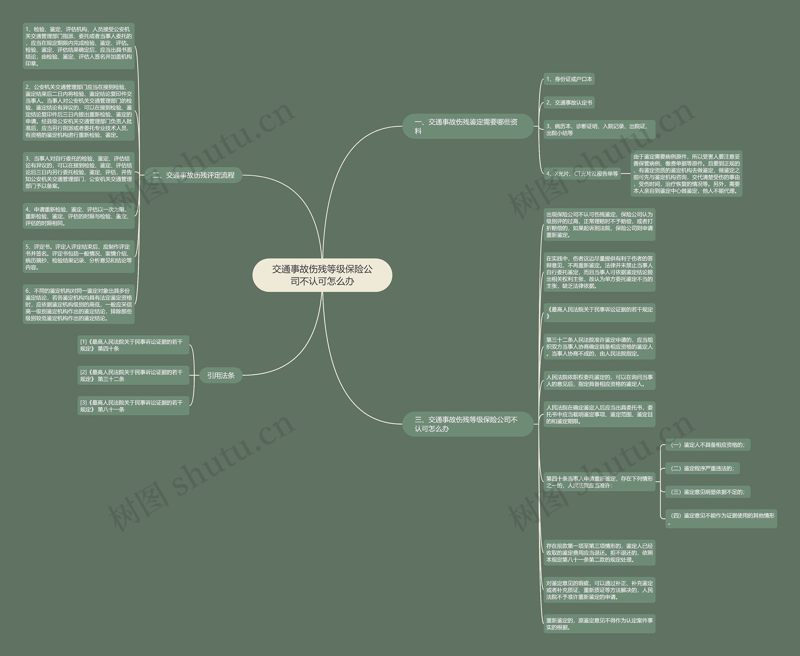 交通事故伤残等级保险公司不认可怎么办思维导图