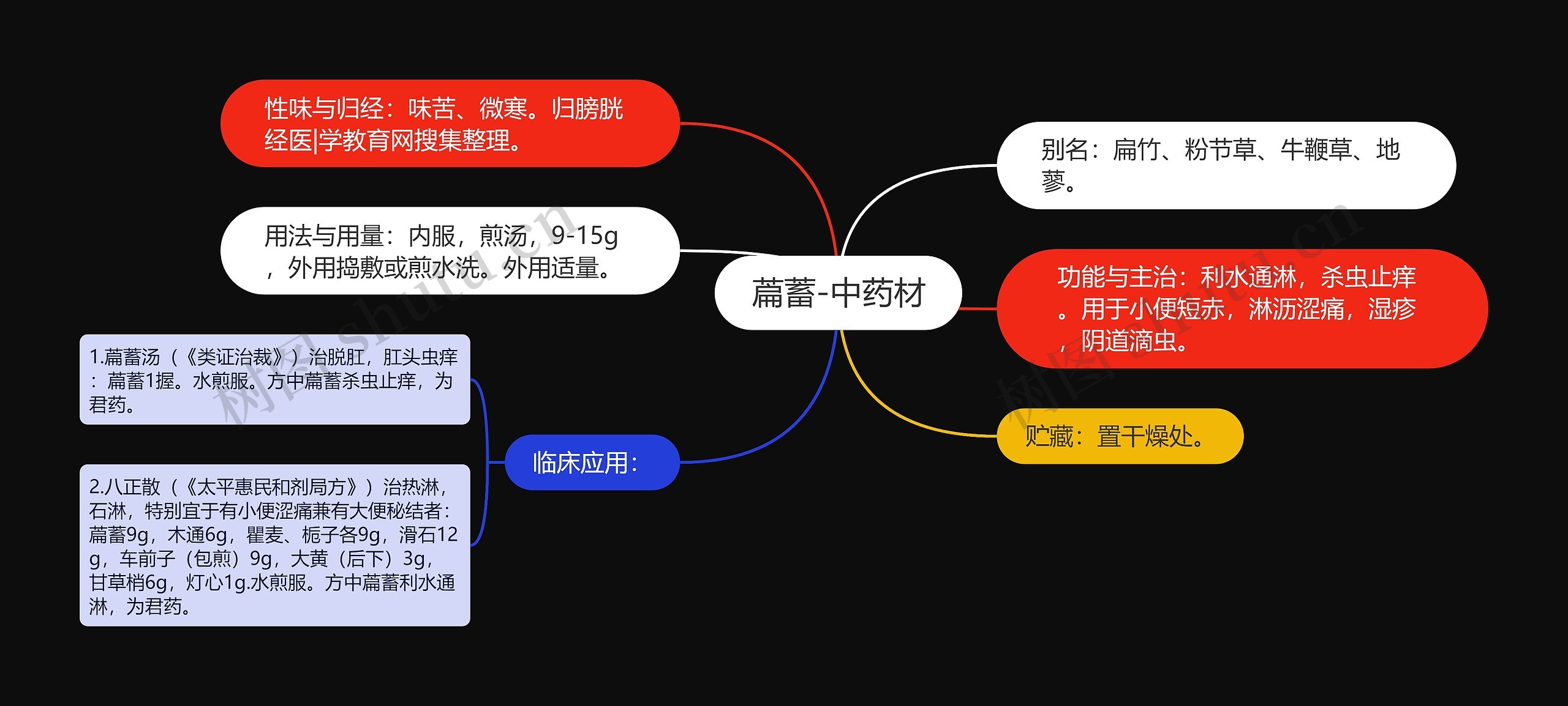 萹蓄-中药材思维导图