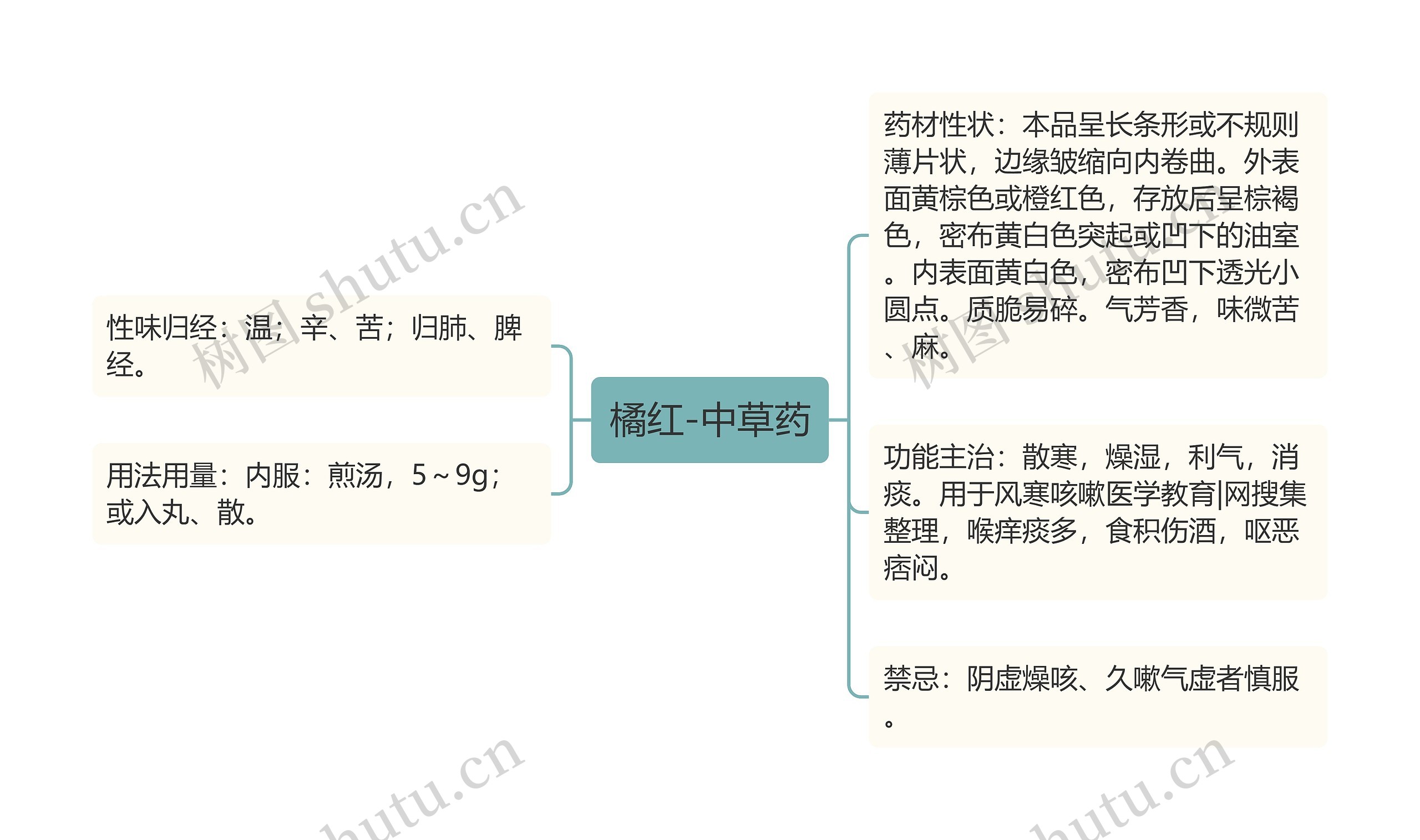 橘红-中草药思维导图