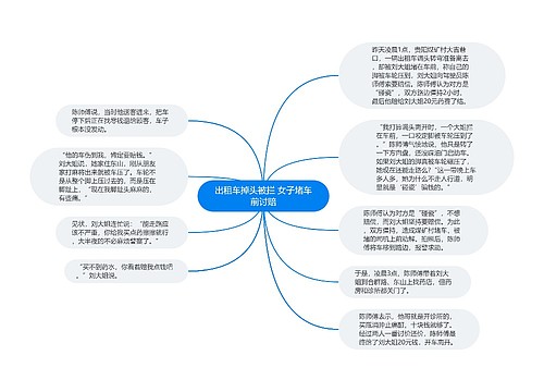 出租车掉头被拦 女子堵车前讨赔