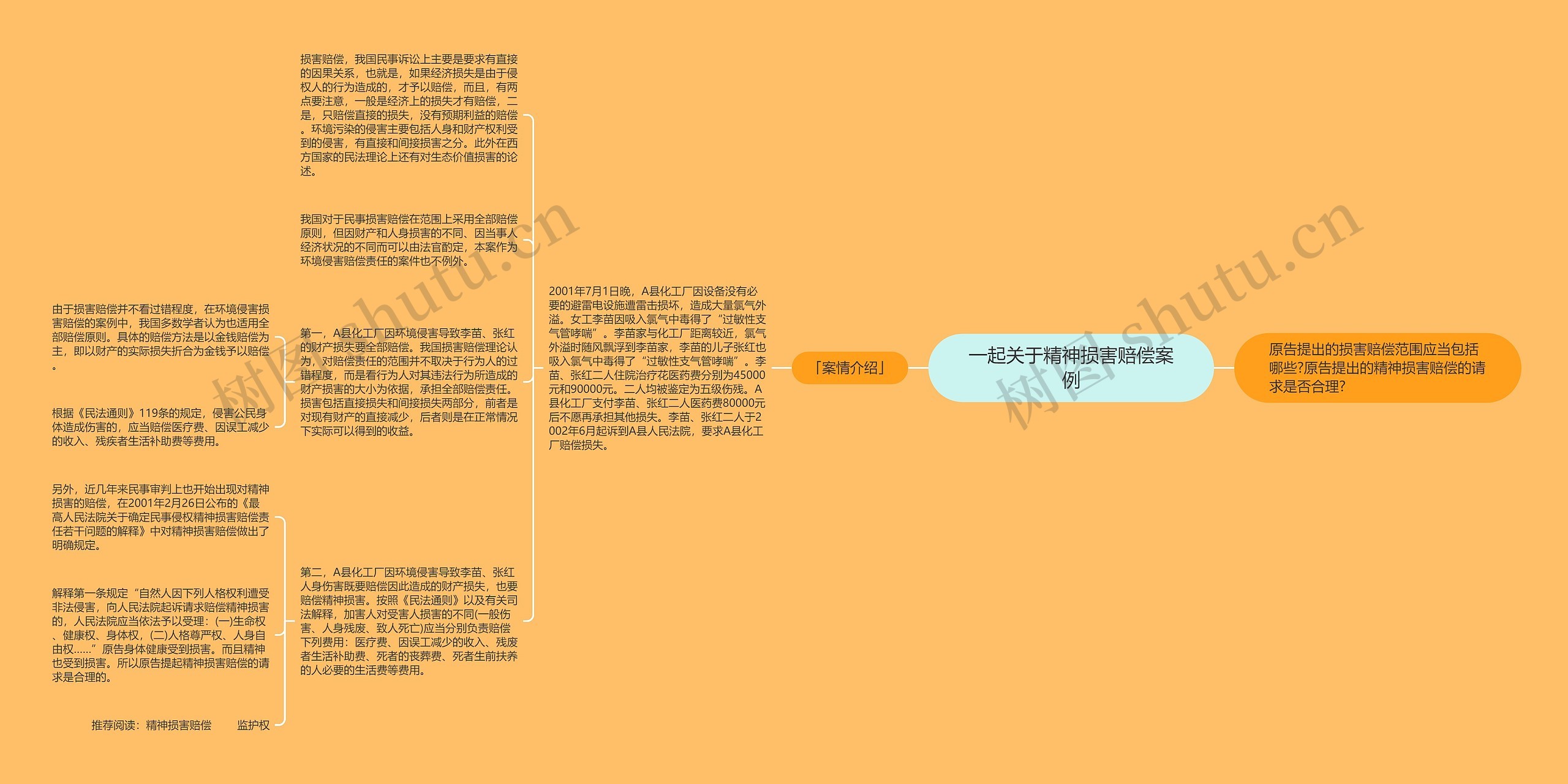 一起关于精神损害赔偿案例思维导图