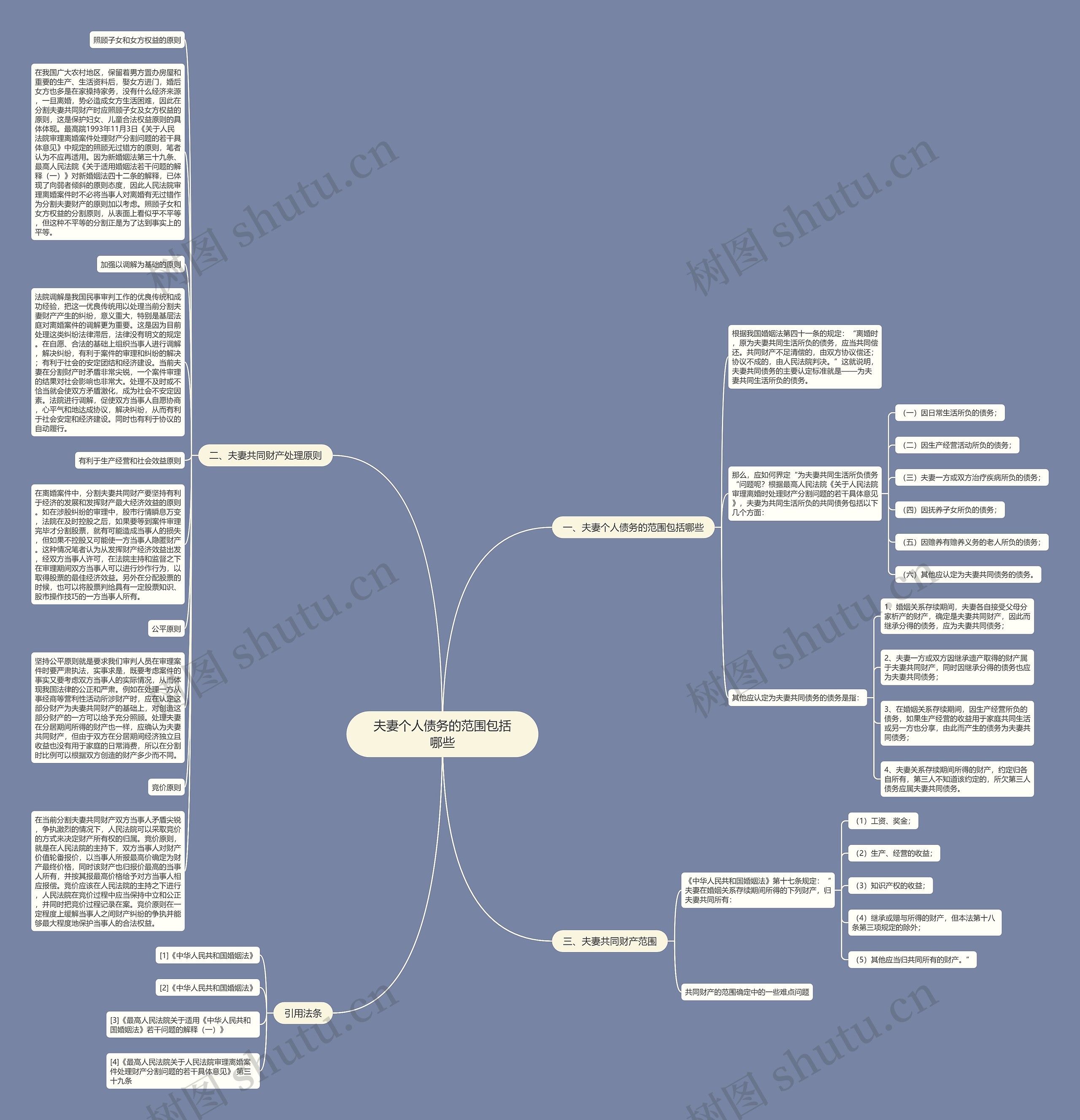 夫妻个人债务的范围包括哪些思维导图