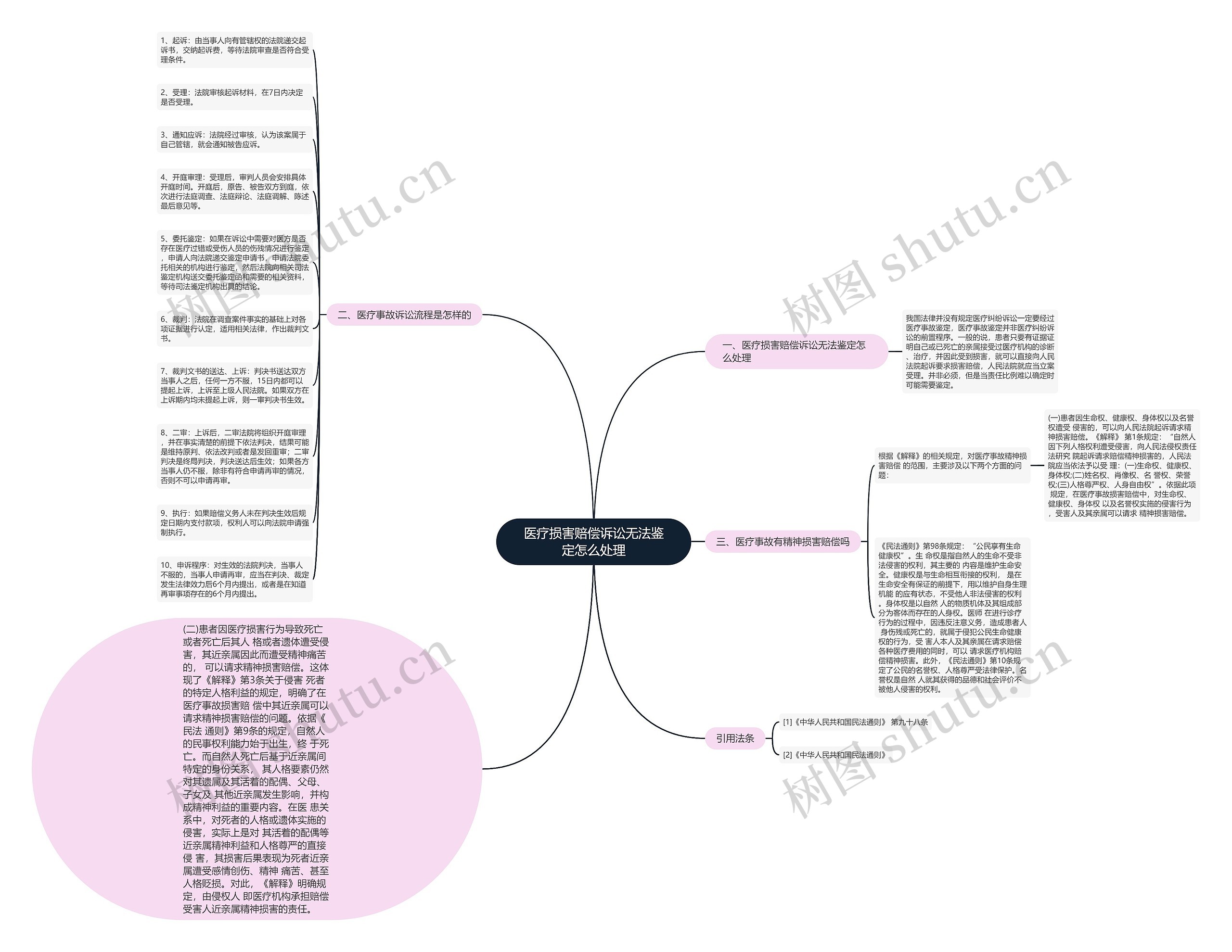 医疗损害赔偿诉讼无法鉴定怎么处理思维导图
