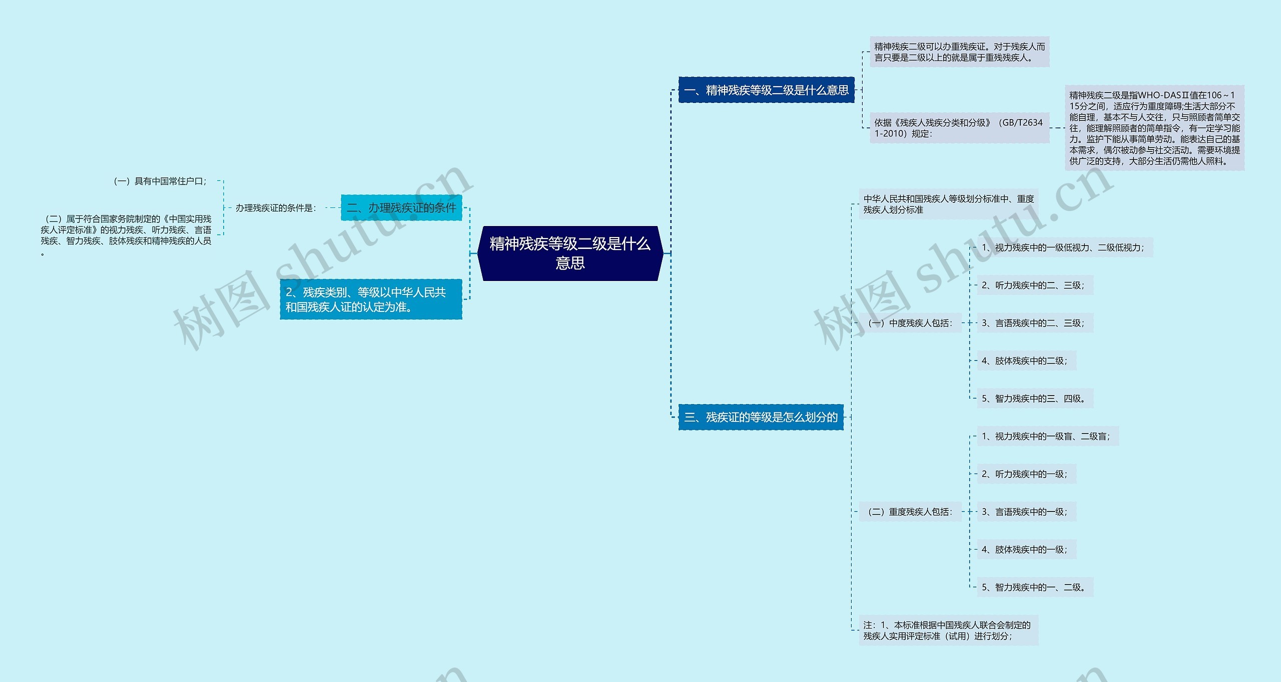 精神残疾等级二级是什么意思思维导图