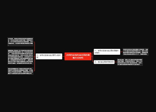 合同约定违约金过高的调整方式有吗