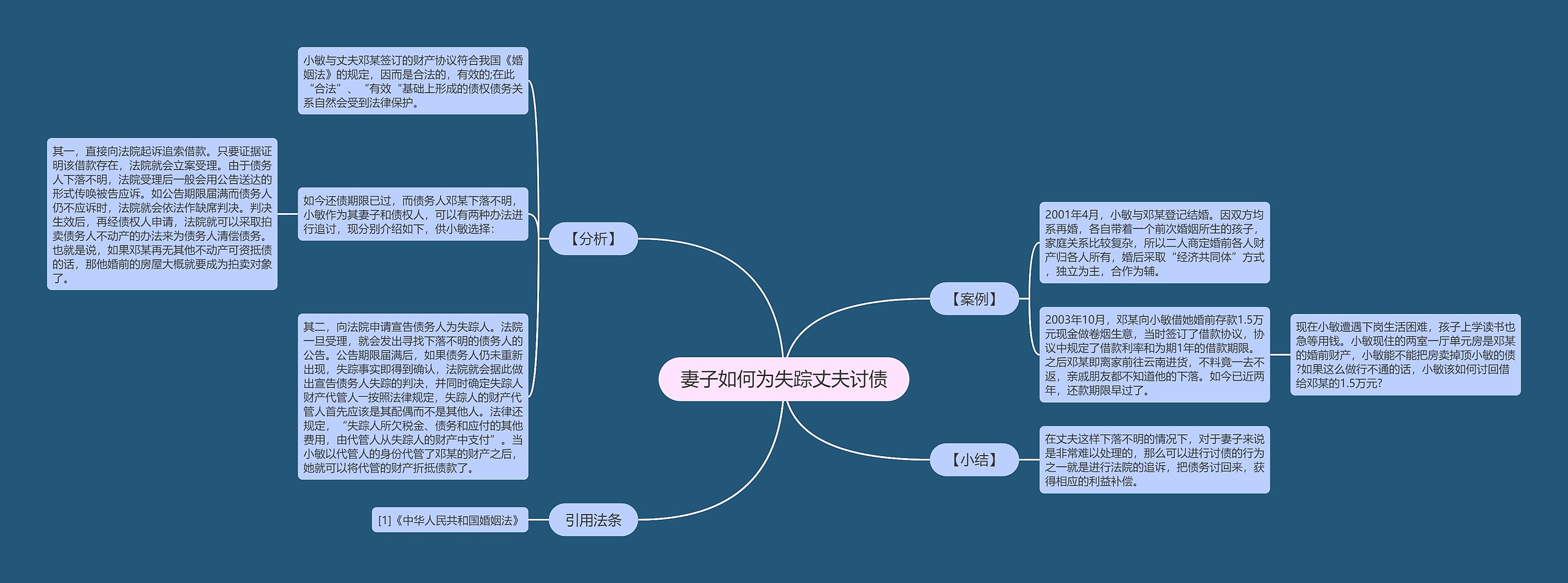 妻子如何为失踪丈夫讨债思维导图