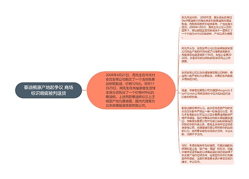 泰迪熊原产地起争议 商场标识瑕疵被判退货