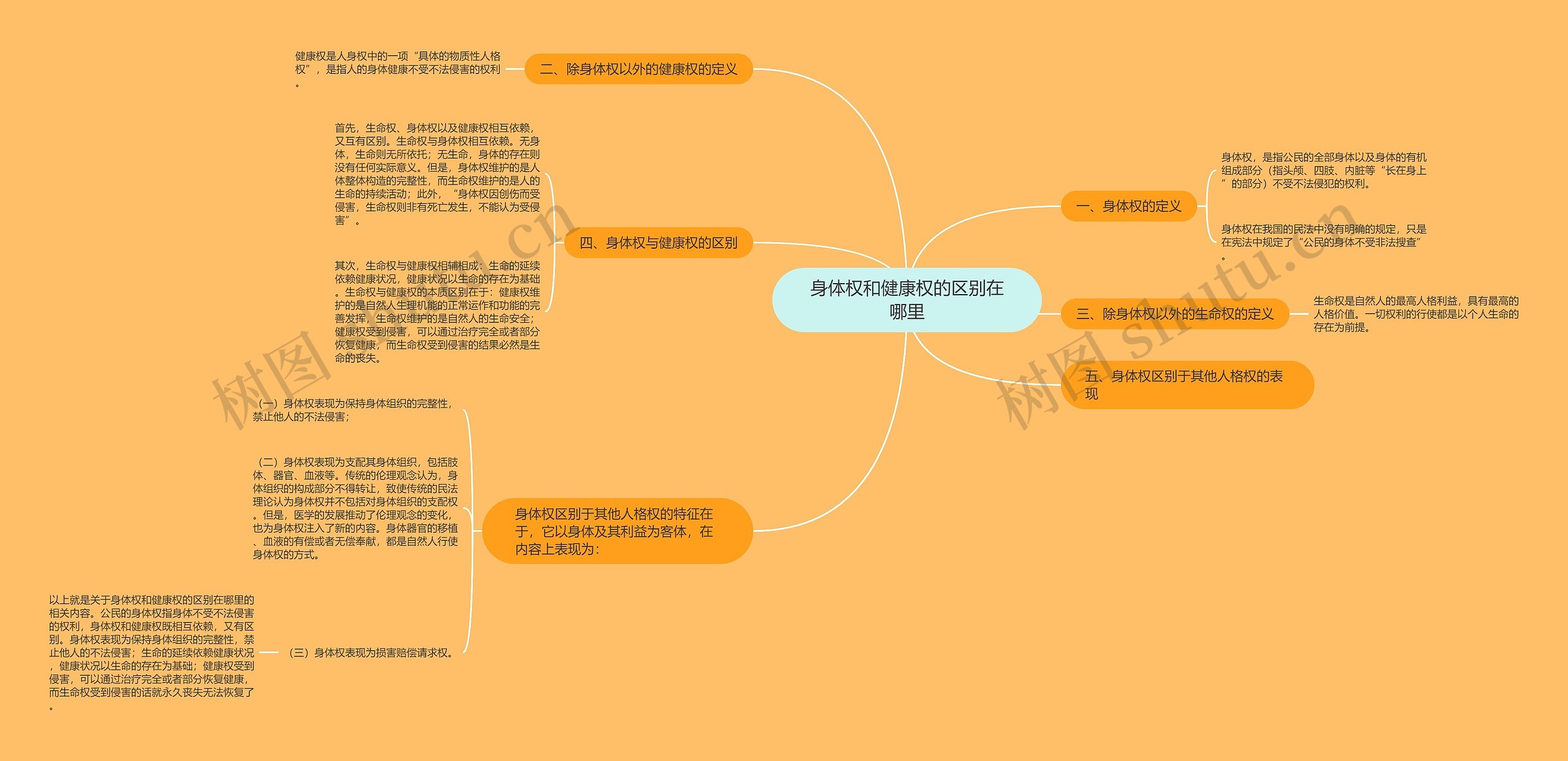 身体权和健康权的区别在哪里思维导图