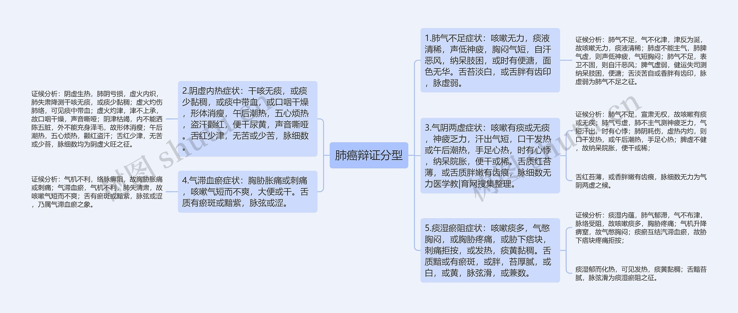 肺癌辩证分型思维导图