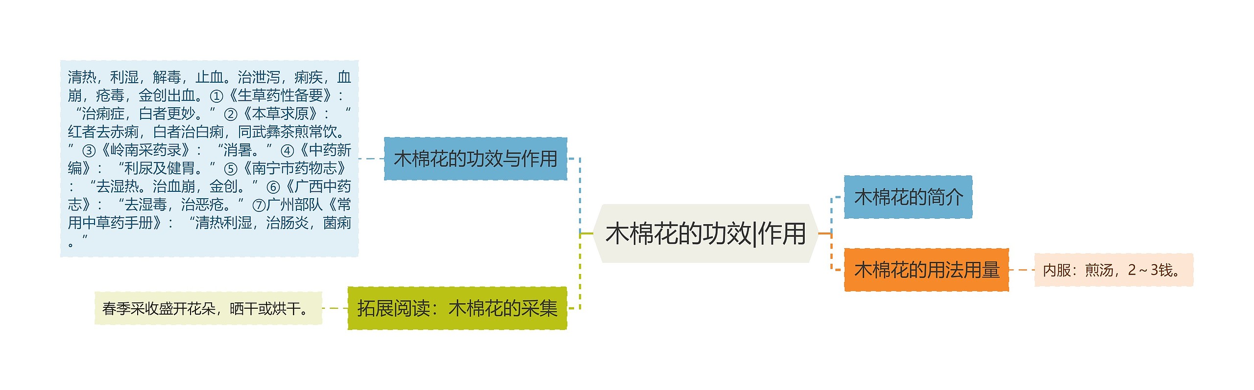 木棉花的功效|作用思维导图